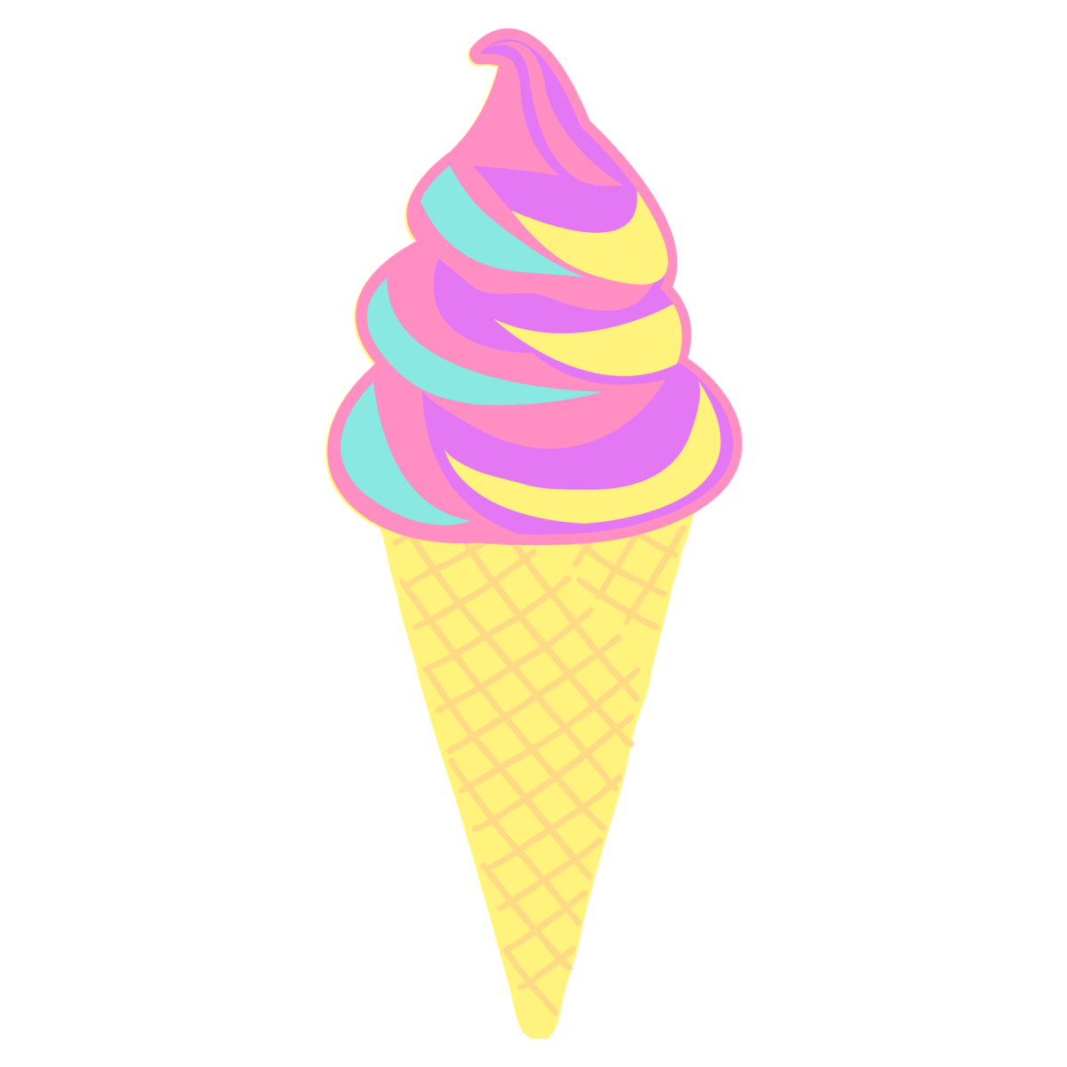 Ice Cream Cone Outline Clip Art