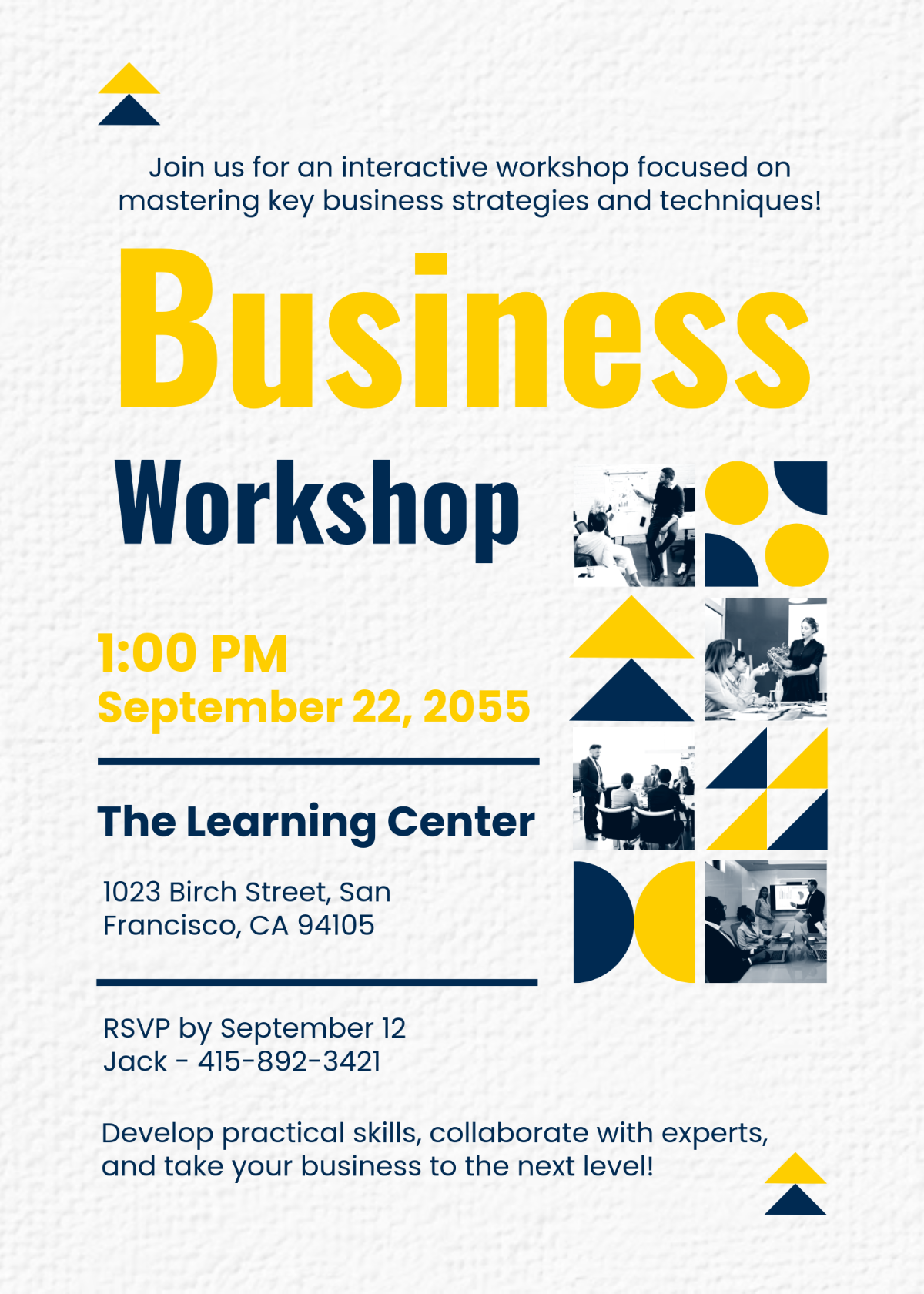 Free Workshop Business Event Invitation Template