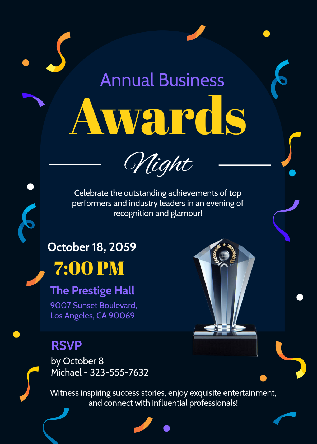 Free Colorful Annual Business Event Invitation Template