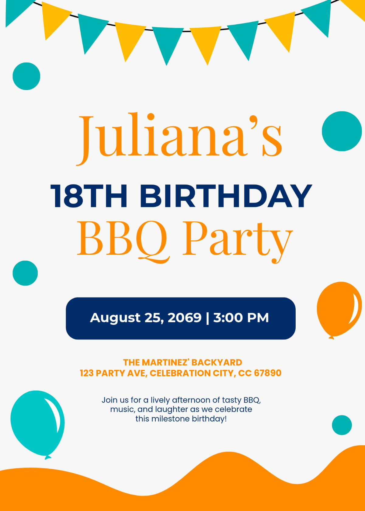 Free 18th Birthday BBQ Invitation Template