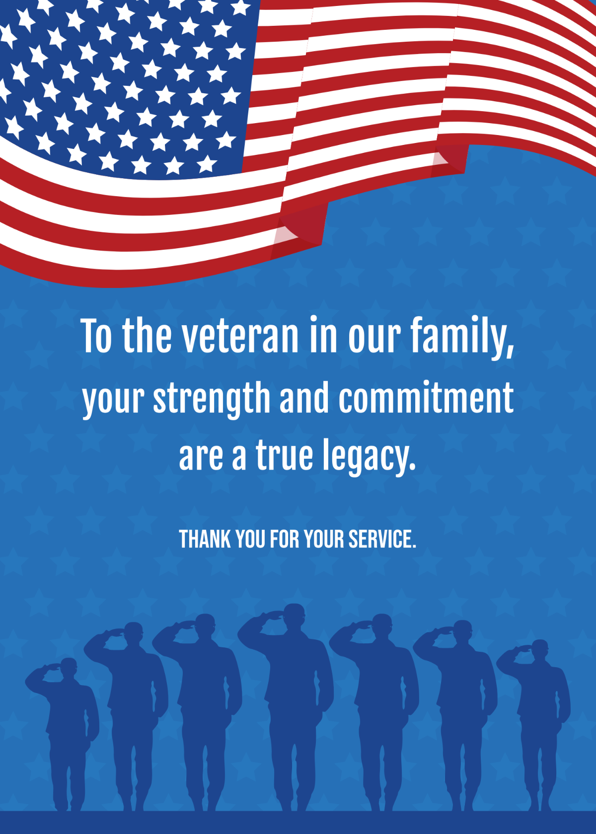 Free Veterans Day Wishes for Family Template