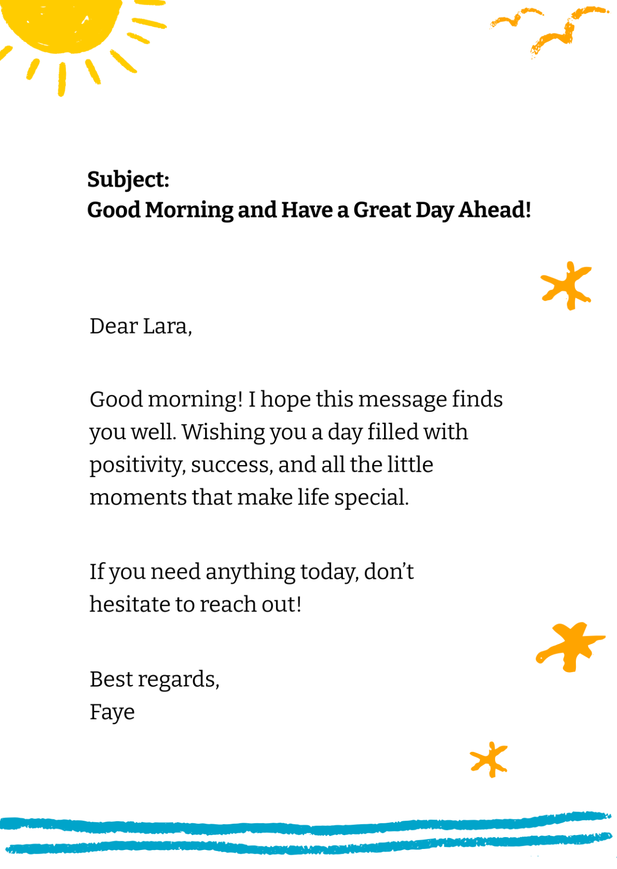 Free Good Morning Email Template