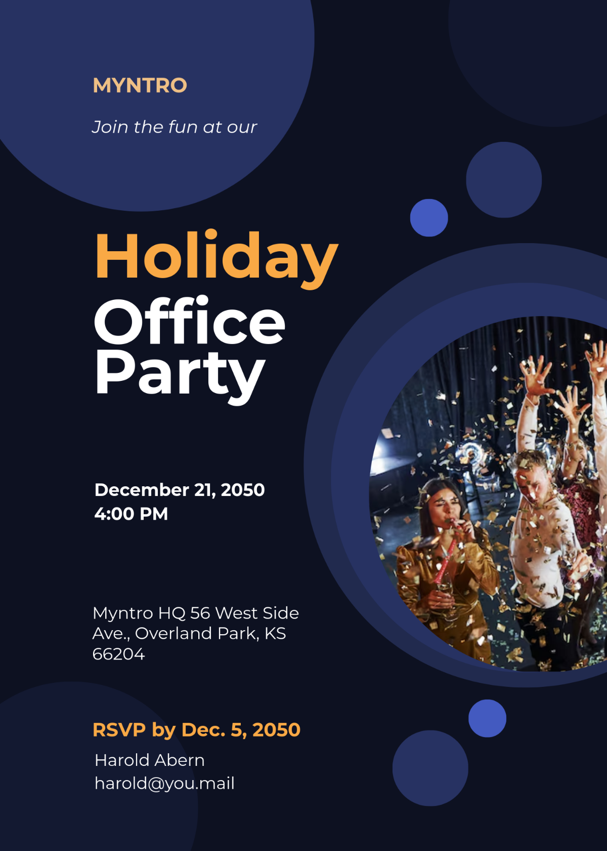Free Holiday Professional Invitation Template to Edit Online