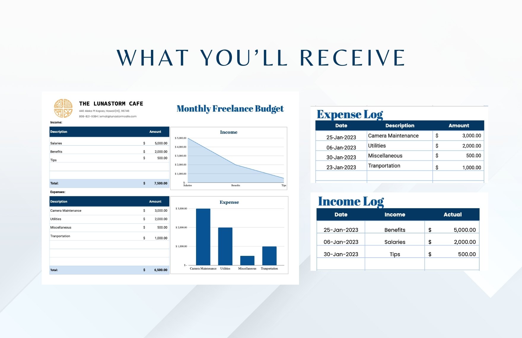 Monthly Freelance Budget Template