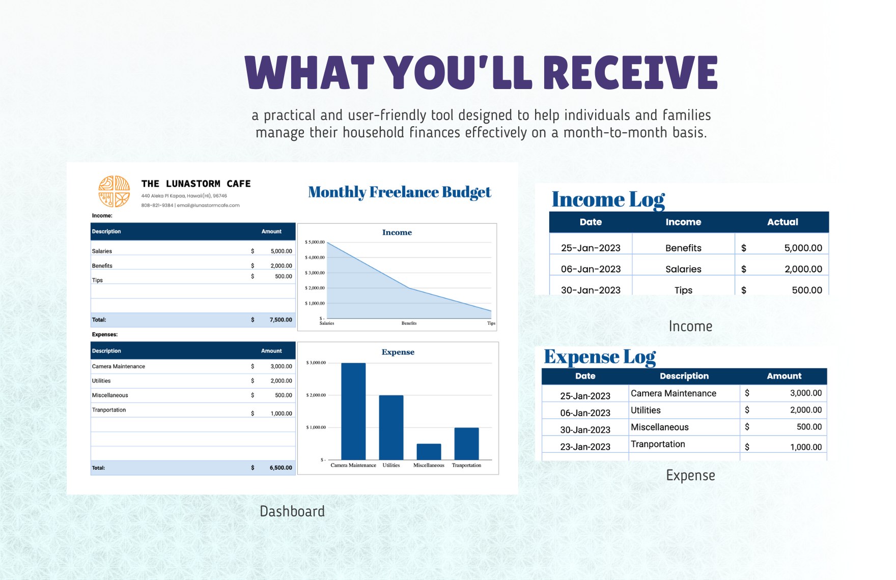 Monthly Freelance Budget Template