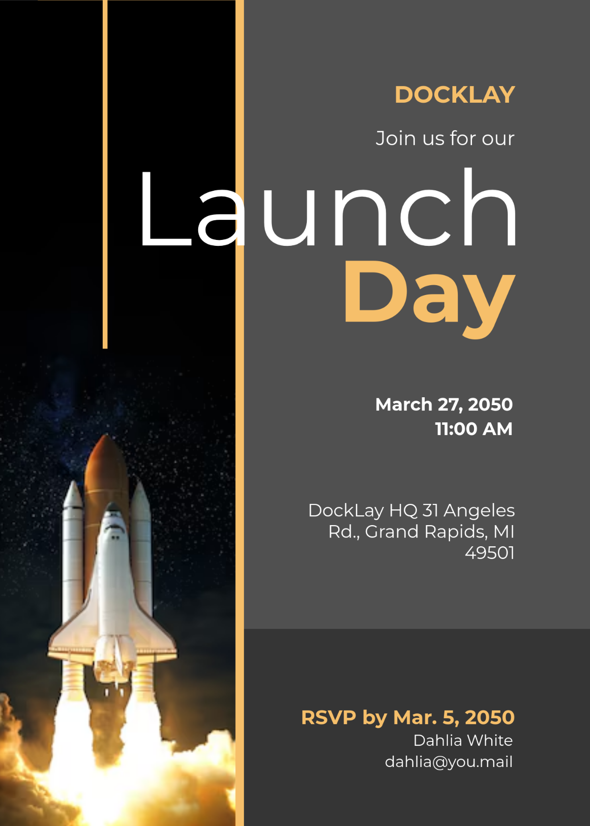 Free Minimal Professional Invitation Template to Edit Online