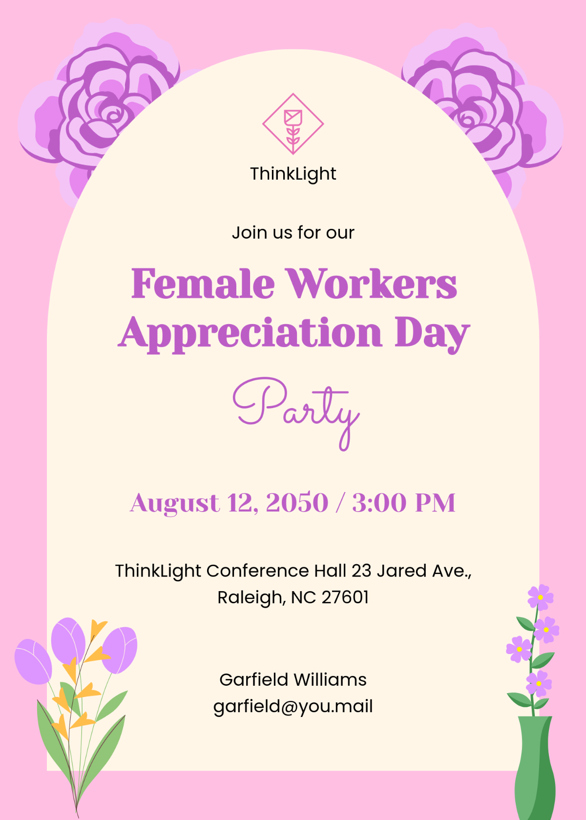 Free Pink Professional Invitation Template to Edit Online