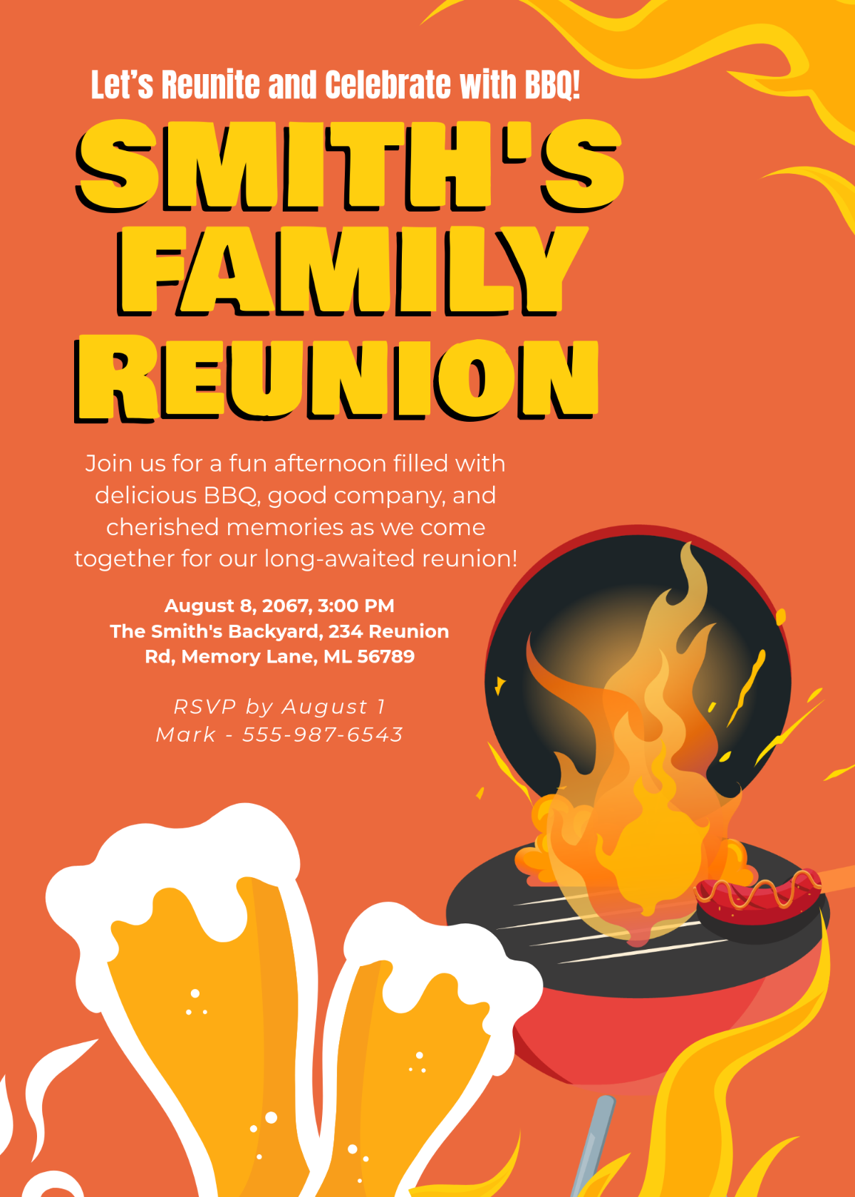 Free BBQ Reunion Invitation Template