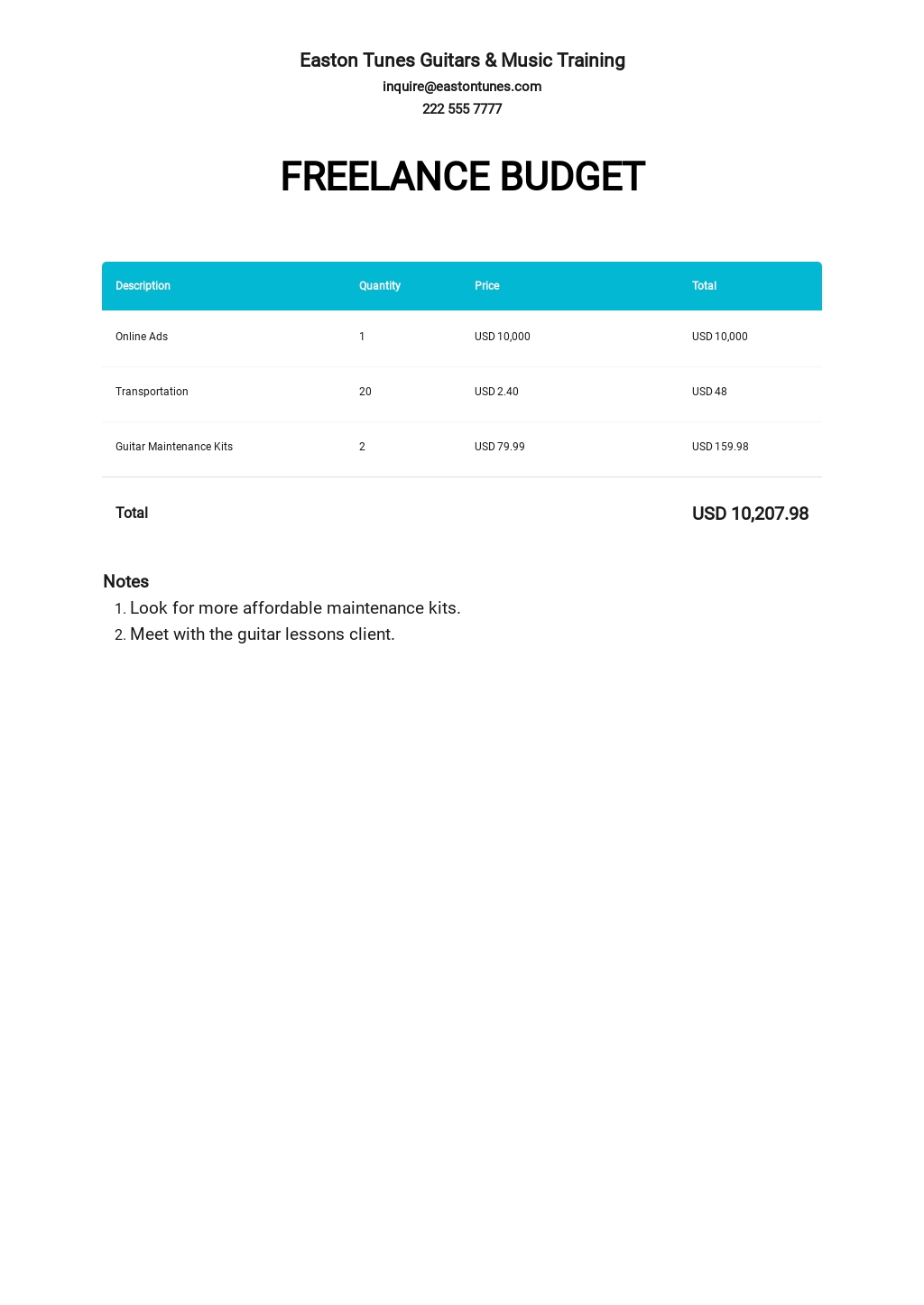 Free Weekly Freelance Budget Template Google Docs, Google Sheets