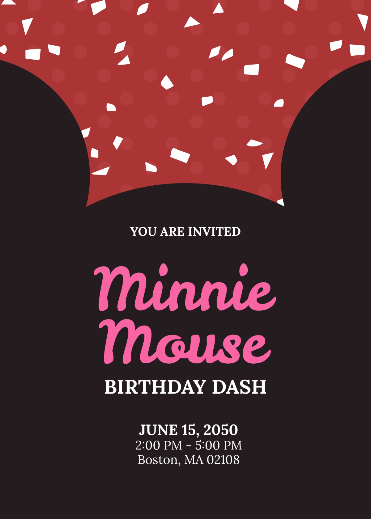 Free Cute Minnie Mouse Invitation Template