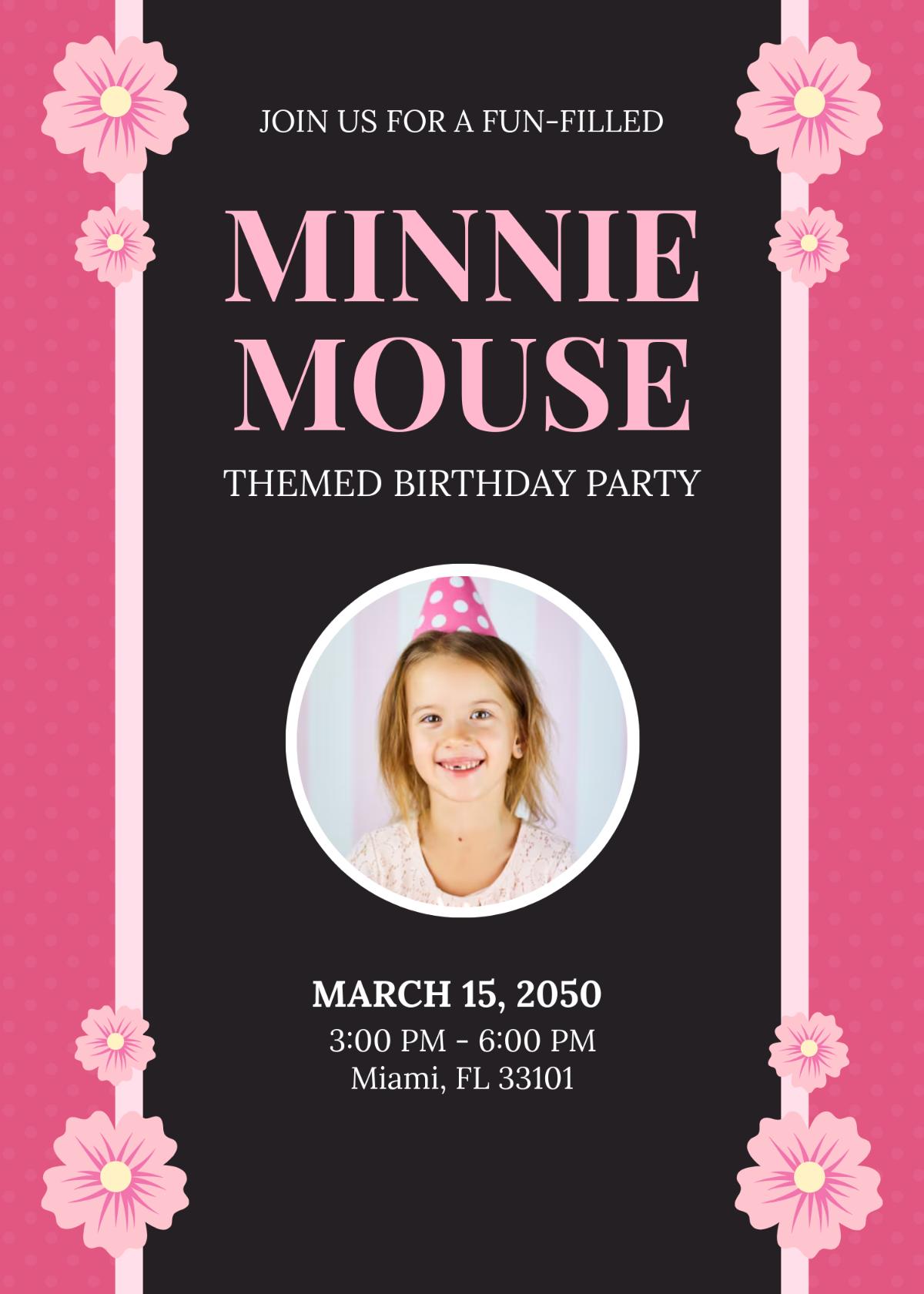 Baby Girl Minnie Mouse Invitation Template