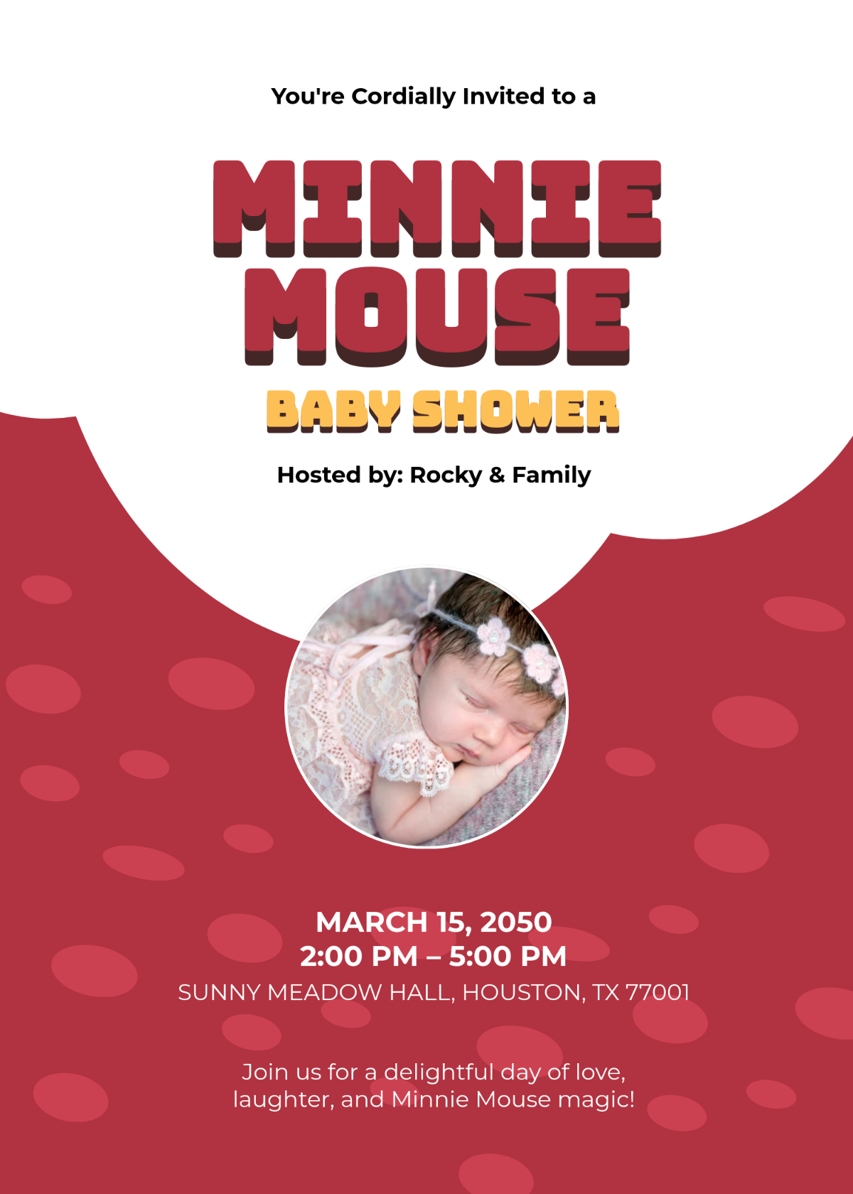 Free Minnie Mouse Baby Shower Invitation Template