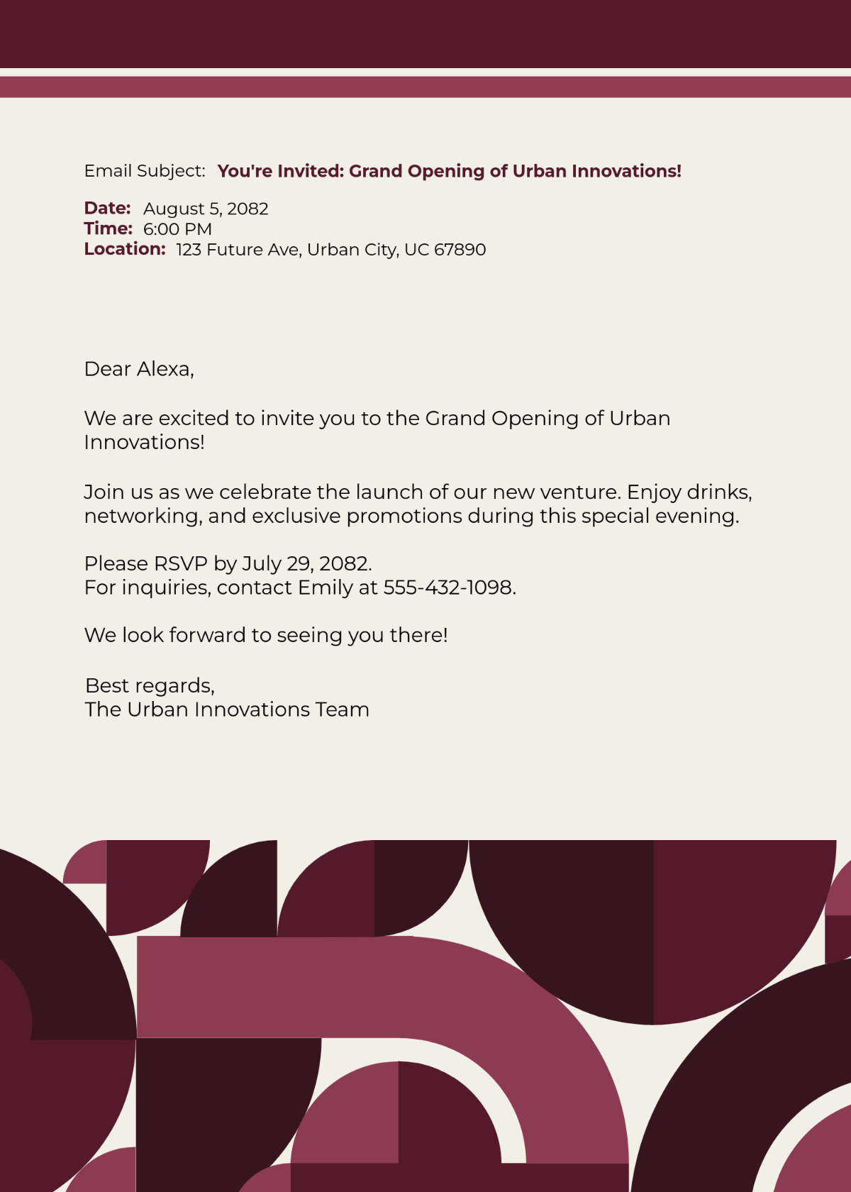 Free Grand Opening Email Invitation Template