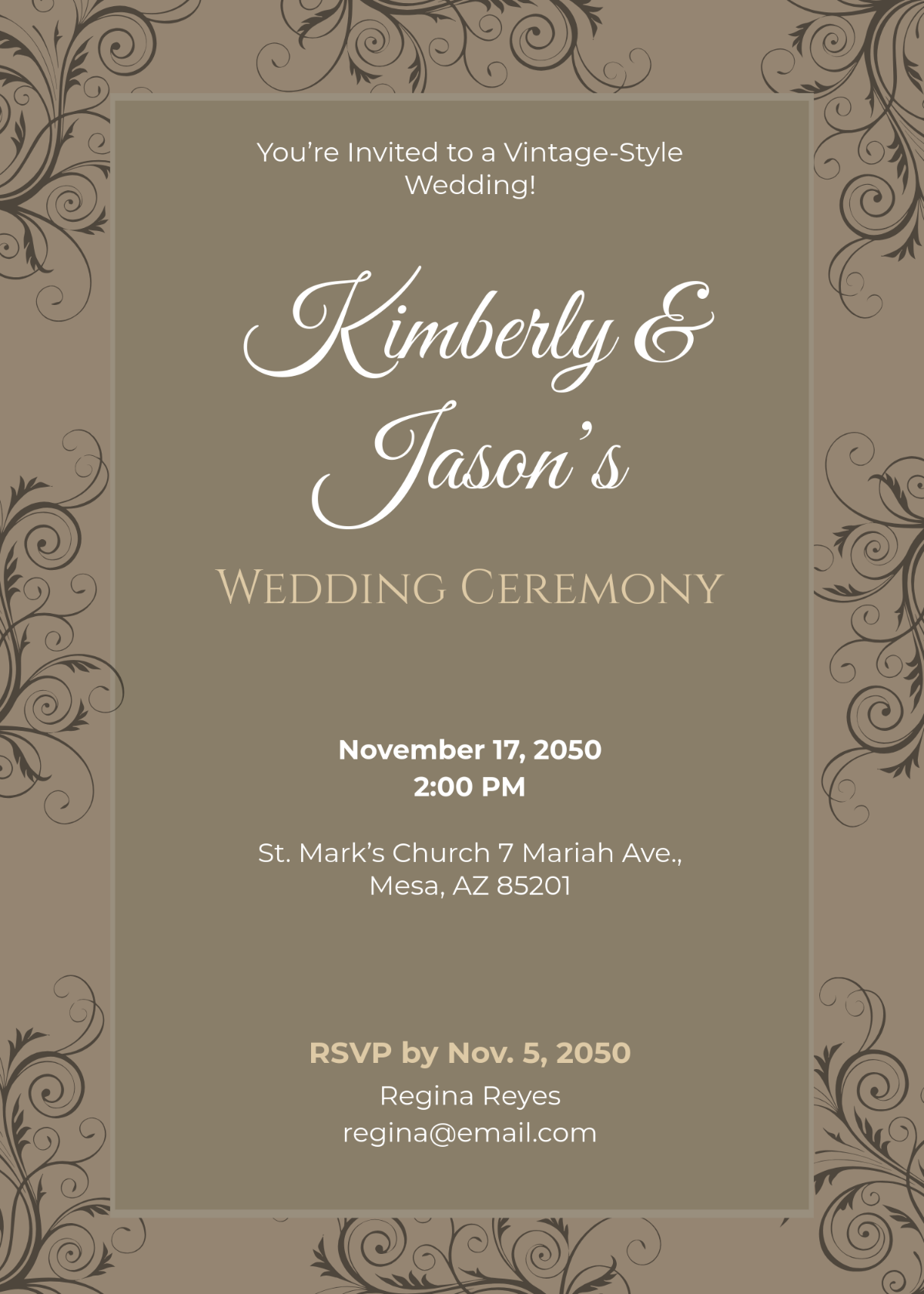 Vintage Ceremony Invitation Template - Edit Online & Download