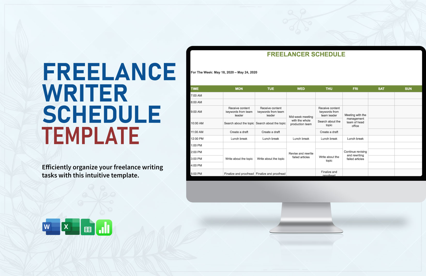 Freelance Payment Schedule Template In Word Excel Google Sheets Freelance Payment Schedule Template In Word Excel Google Sheets