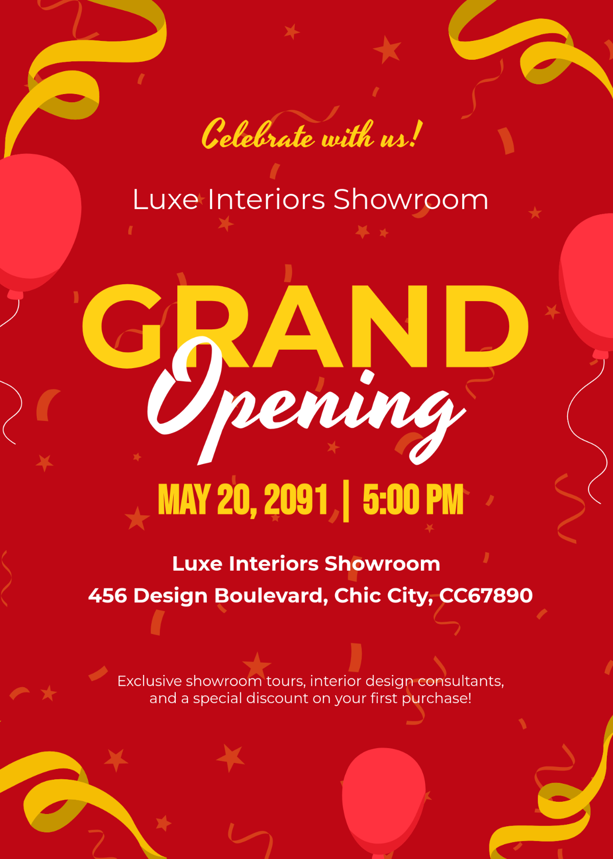 Free Showroom Grand Opening Invitation Template