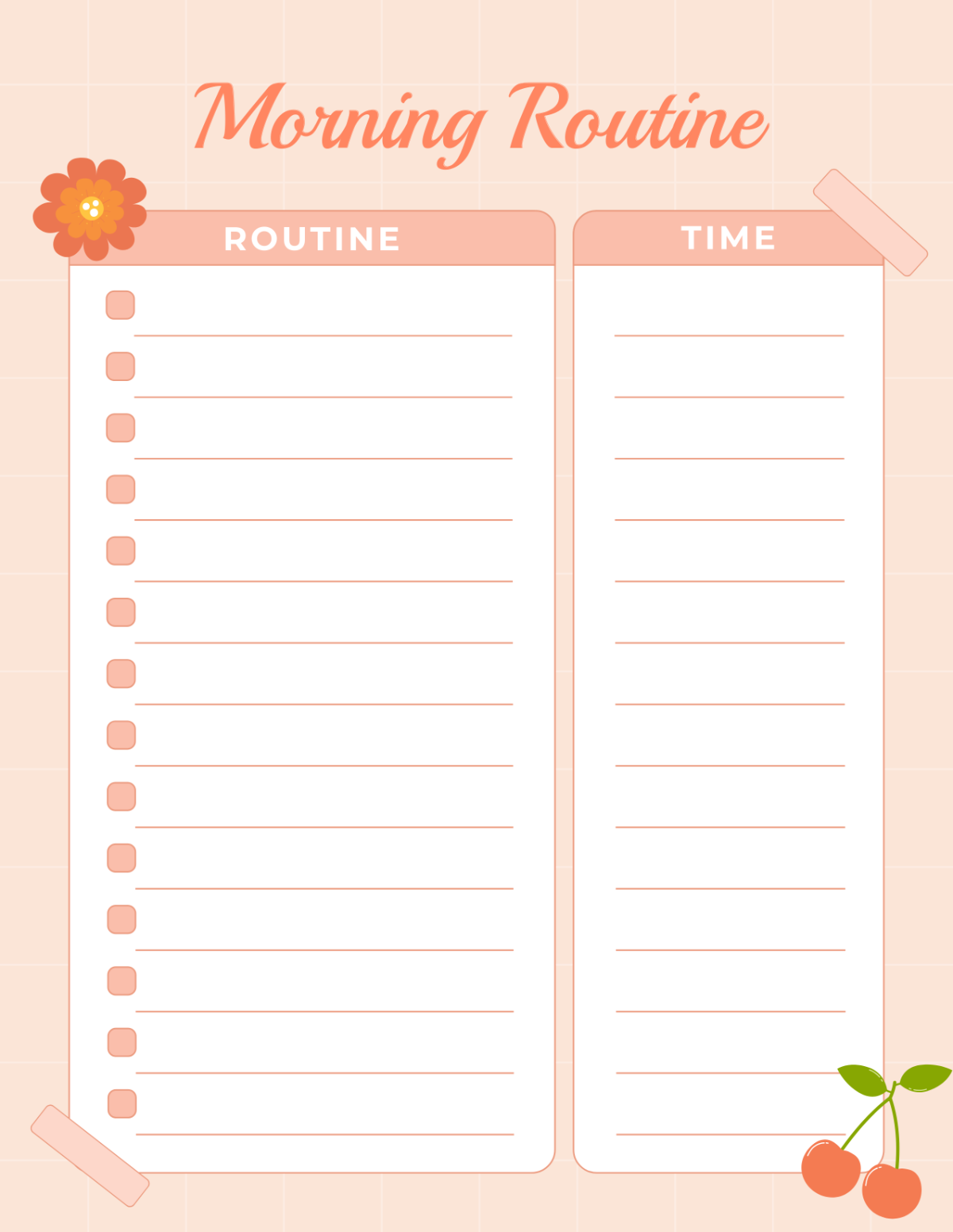 Free Editable Good Morning Routine Template