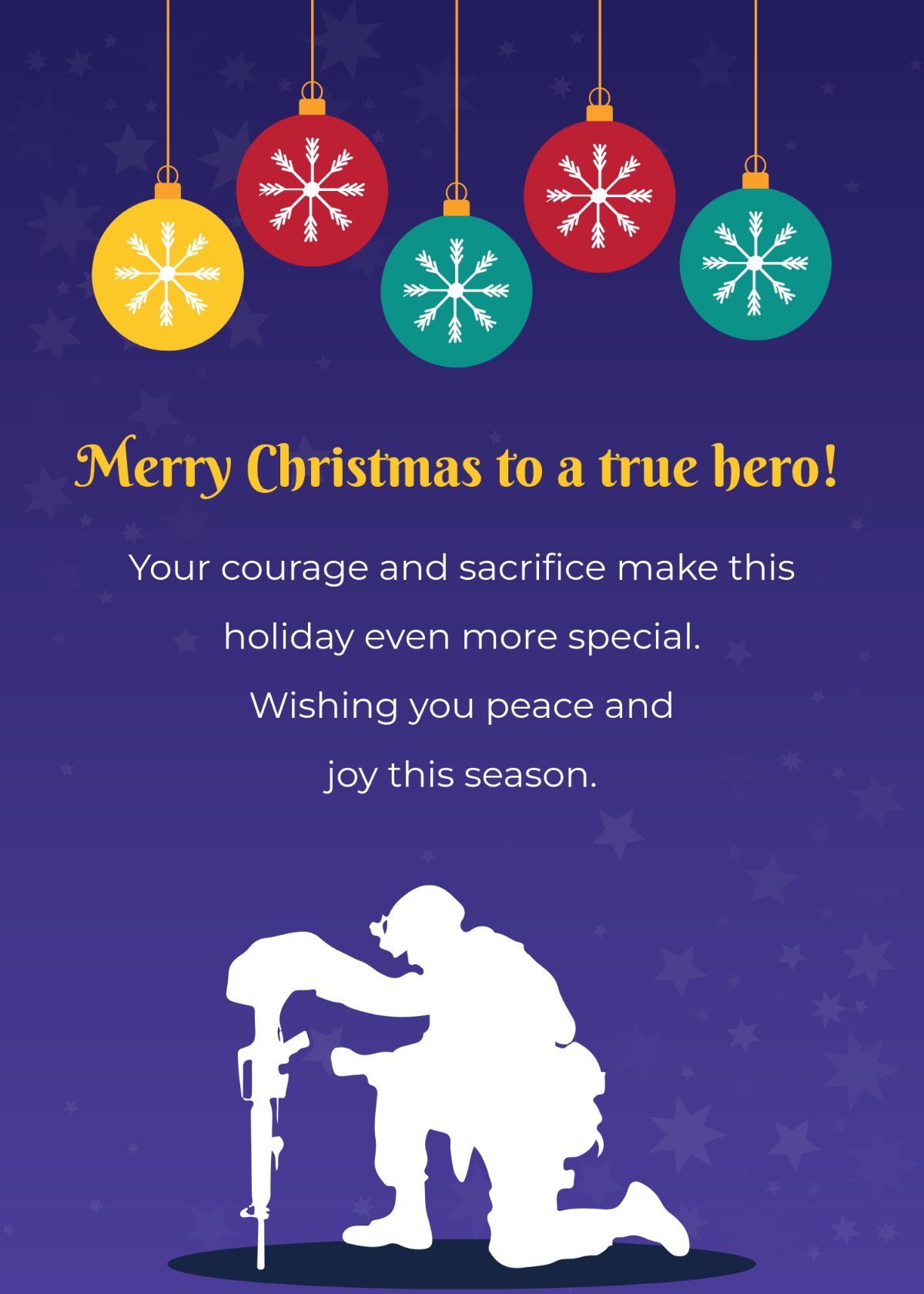 Free Christmas Wishes for Veterans Template