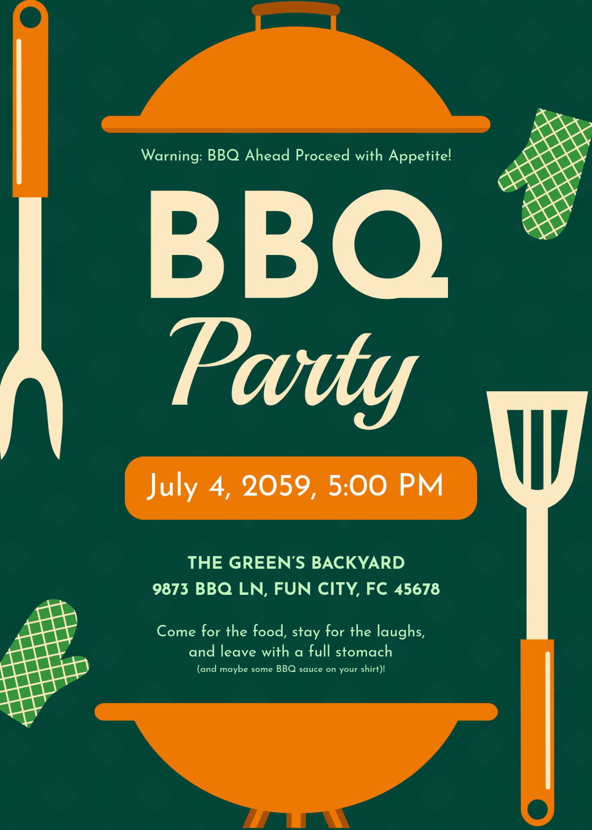 Free Funny BBQ Invitation Template