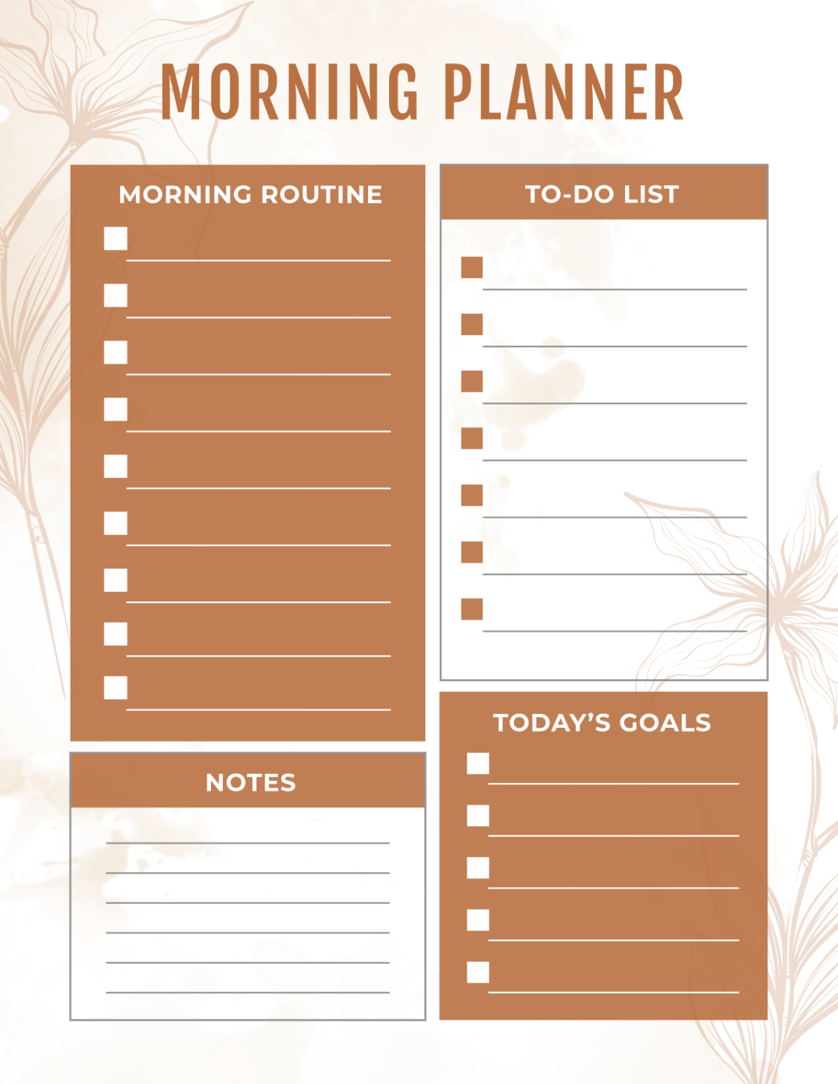 Free Good Morning Planner Template