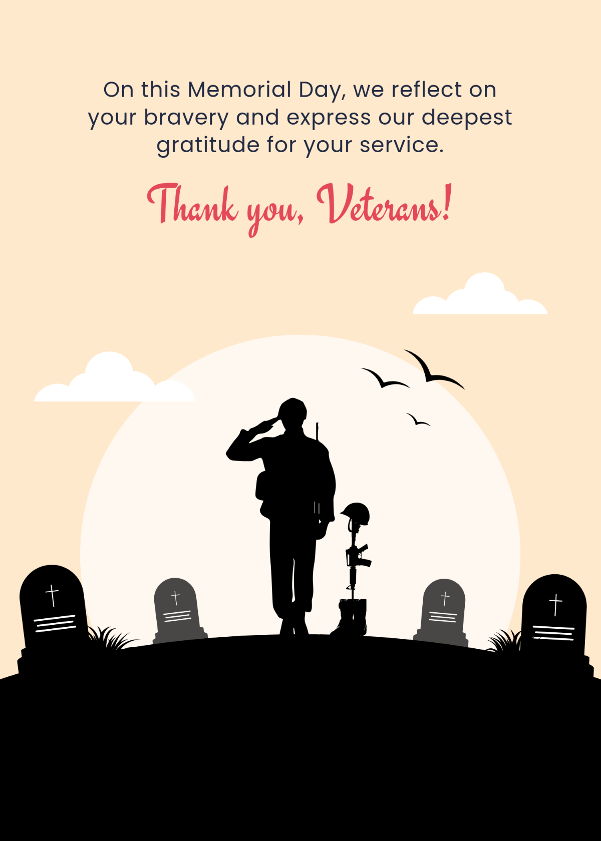 Free Memorial Day Wishes to Veterans Template