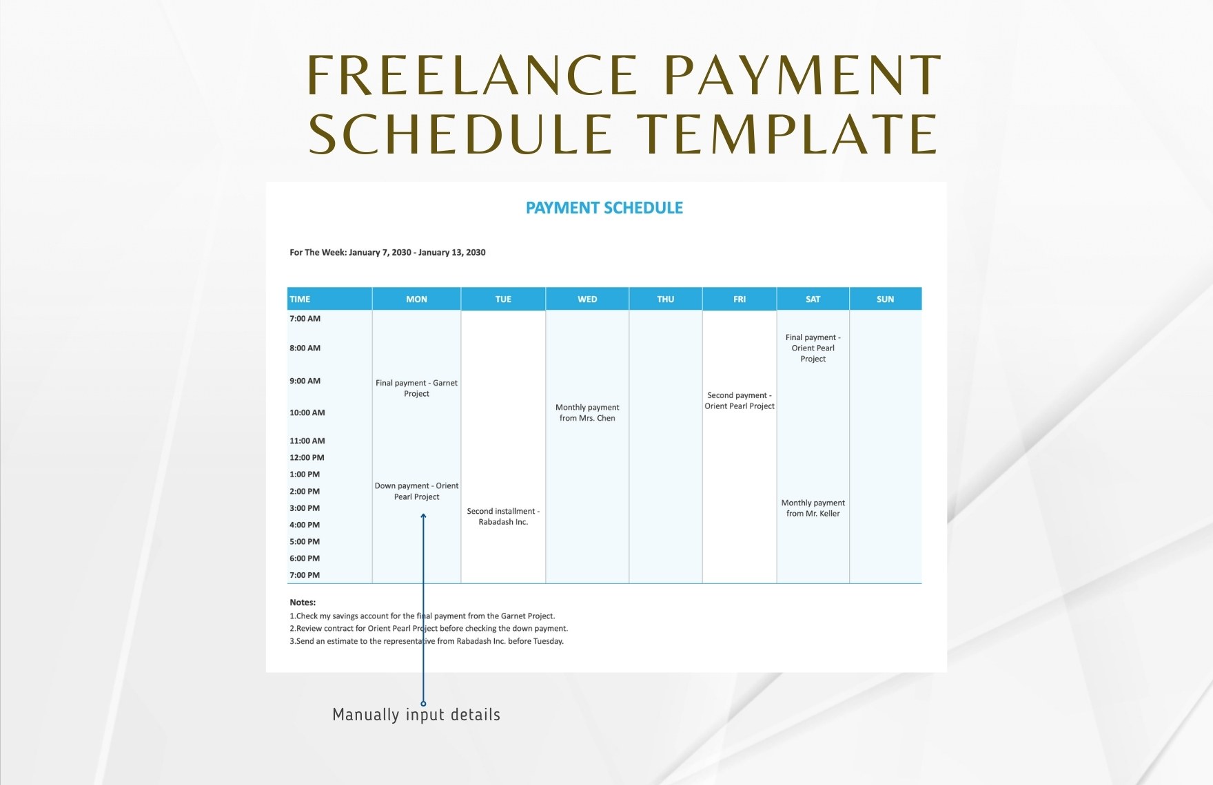 Freelance Payment Schedule Template In Word Excel Google Sheets Freelance Payment Schedule Template In Word Excel Google Sheets