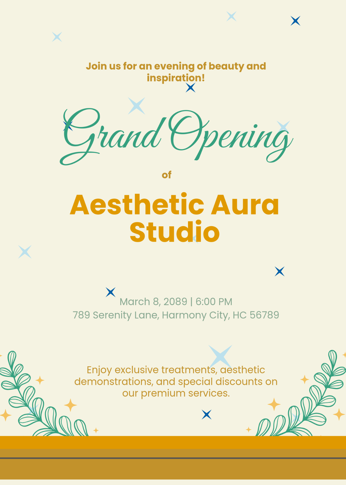 Aesthetic Grand Opening Invitation Template - Edit Online & Download