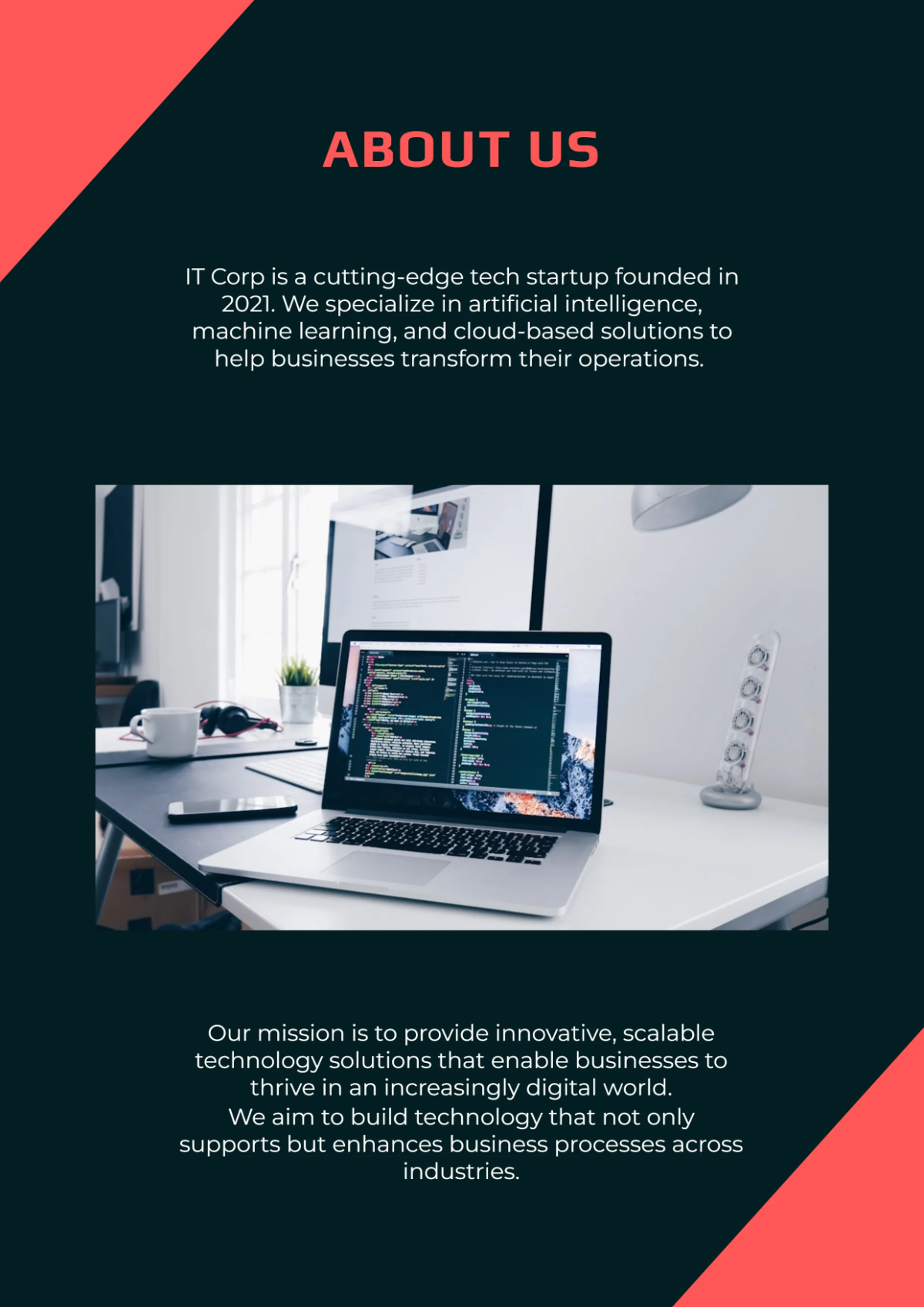 Free Tech Startup Company Profile Template to Edit Online