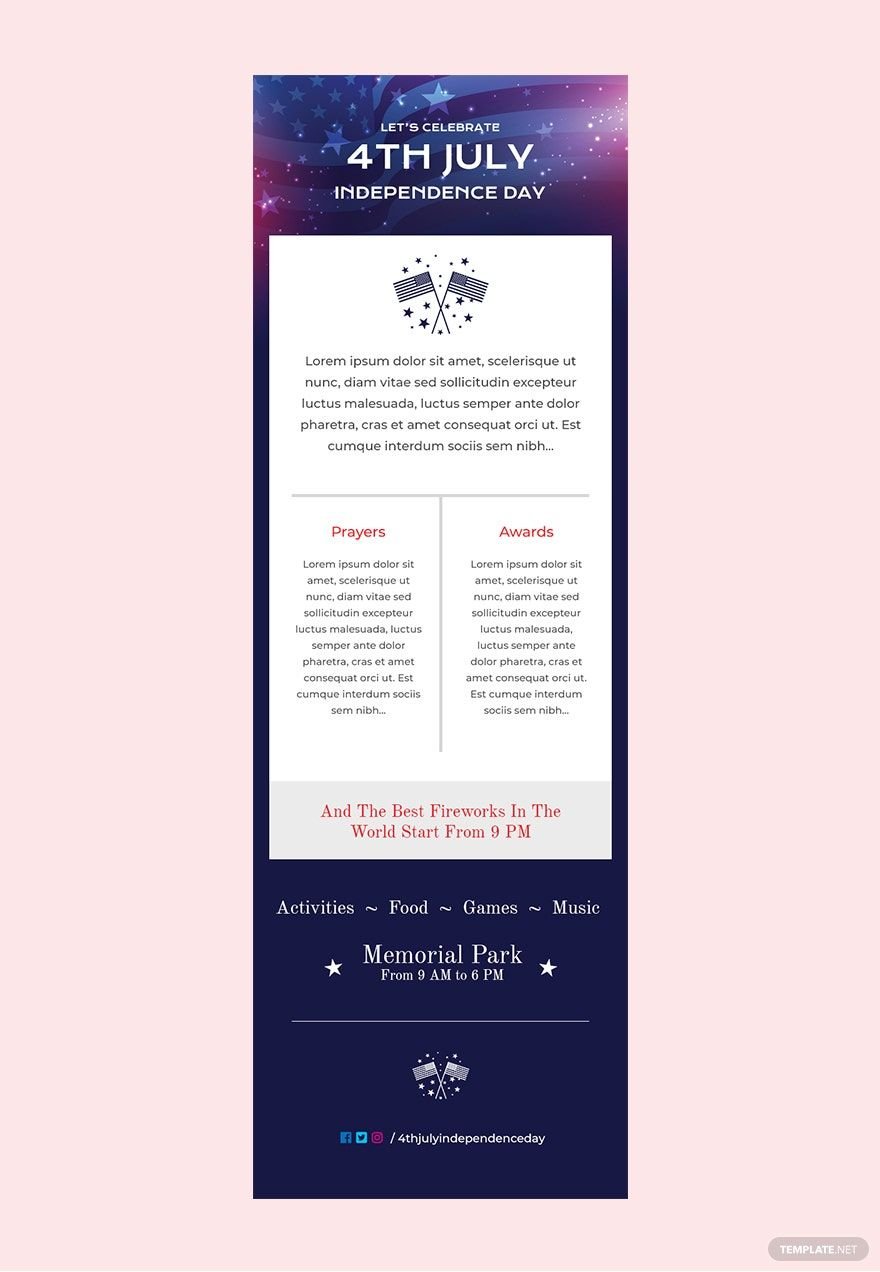 4th of July Email Newsletter Template