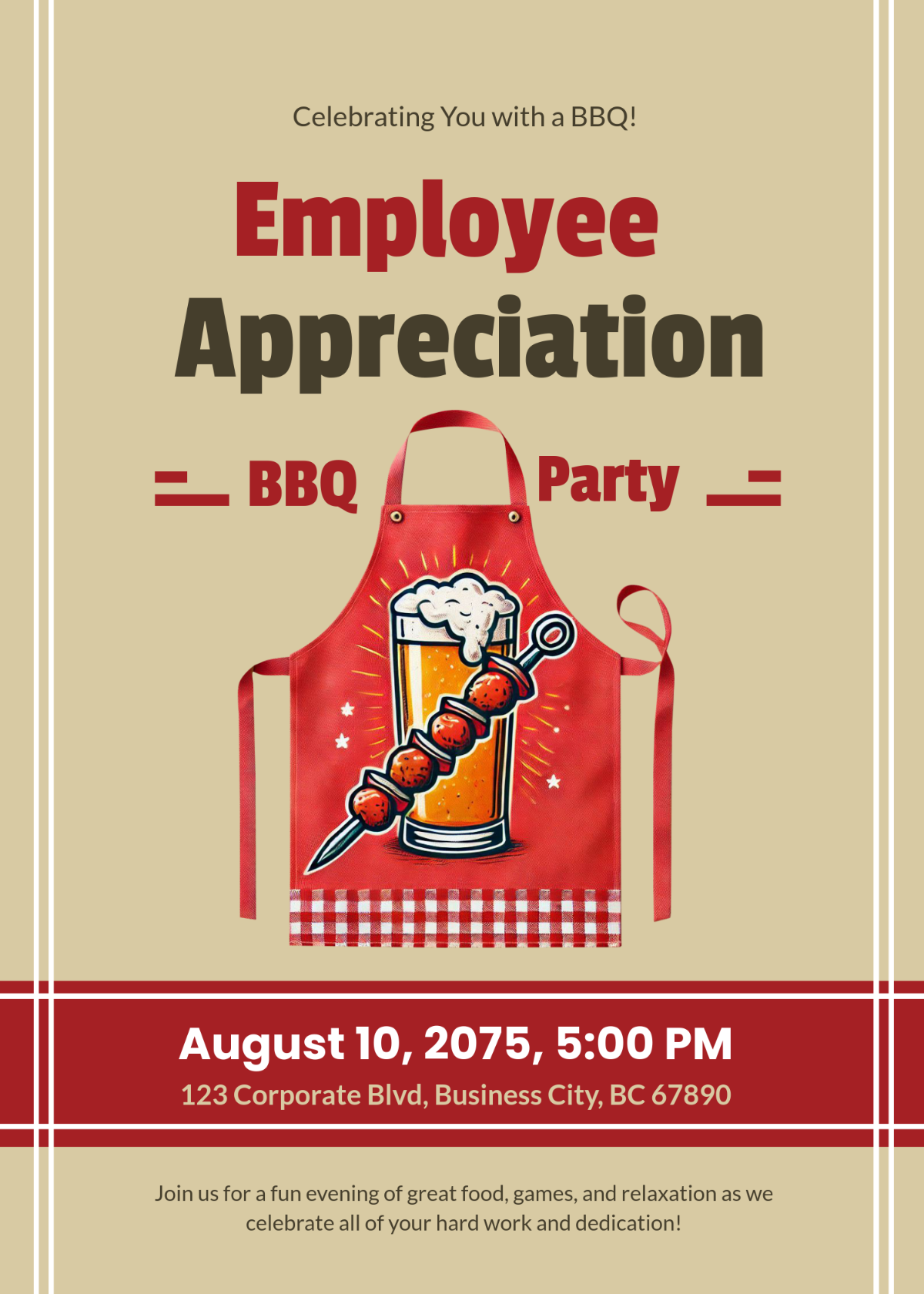 Free Professional Employee BBQ Invitation Template