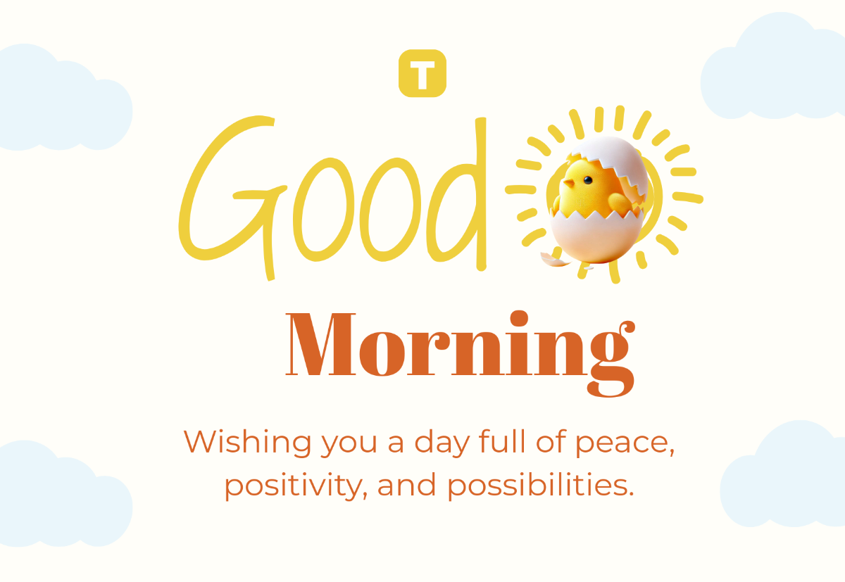 Free Minimalist Good Morning Card Template