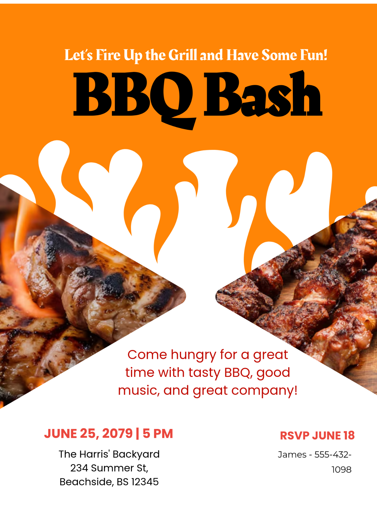 Free BBQ Invitation with Photo Template