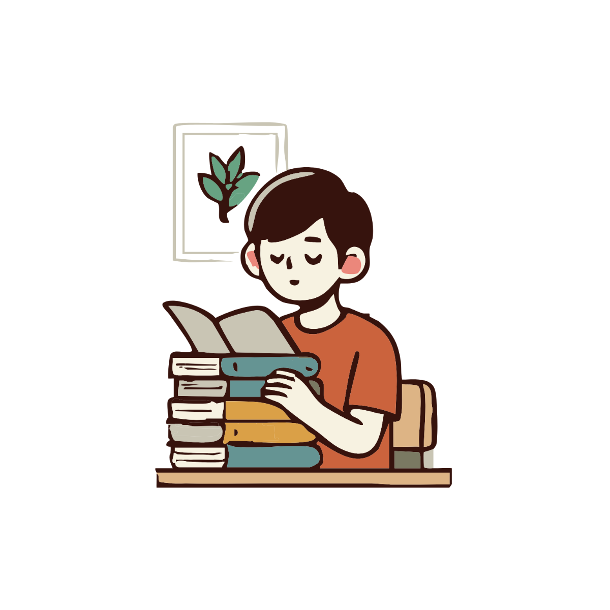 Free Studying Student Clipart to Edit Online