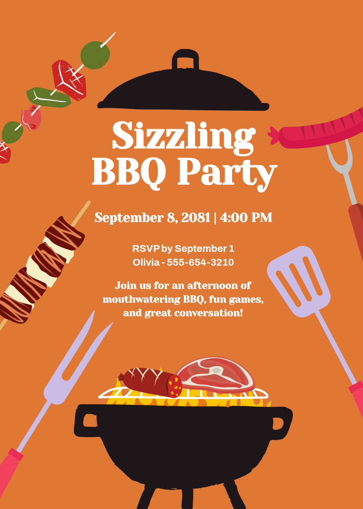 Free Modern BBQ Invitation Template