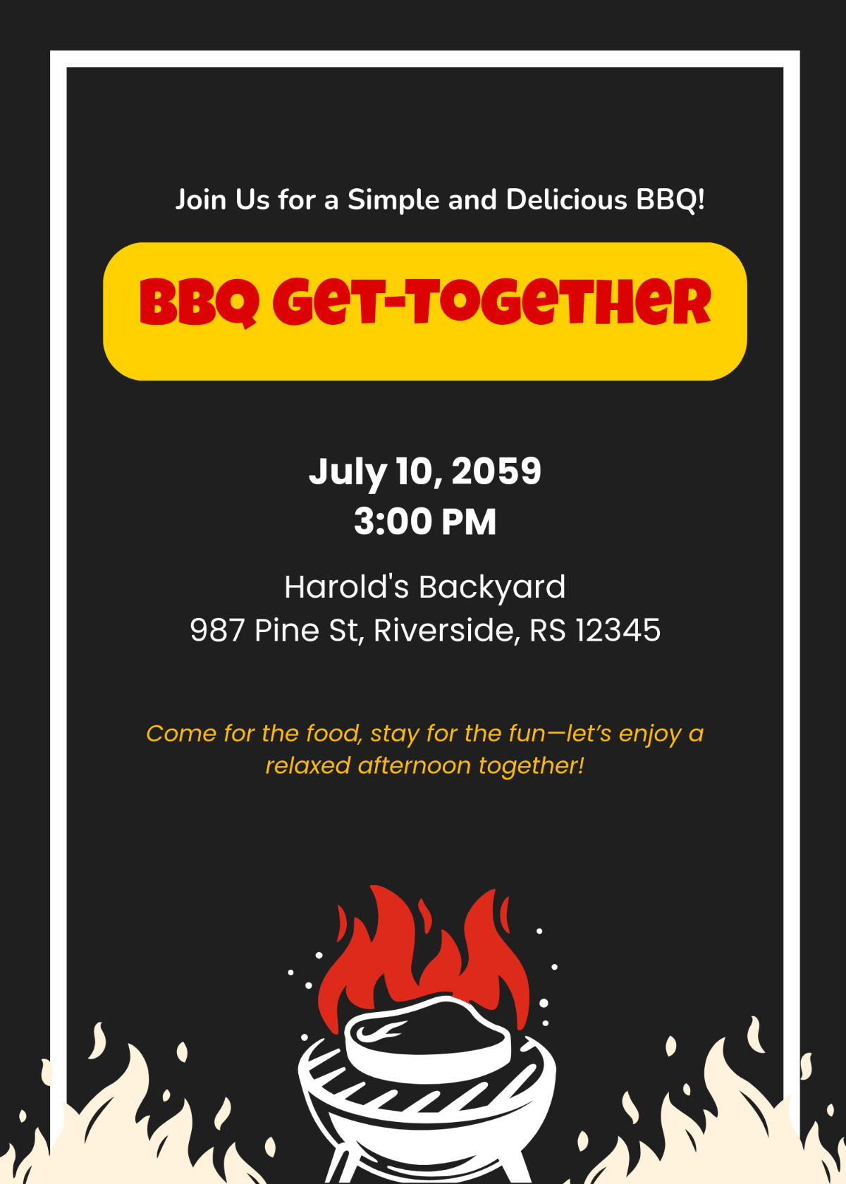 Free BBQ Invitation Background Template