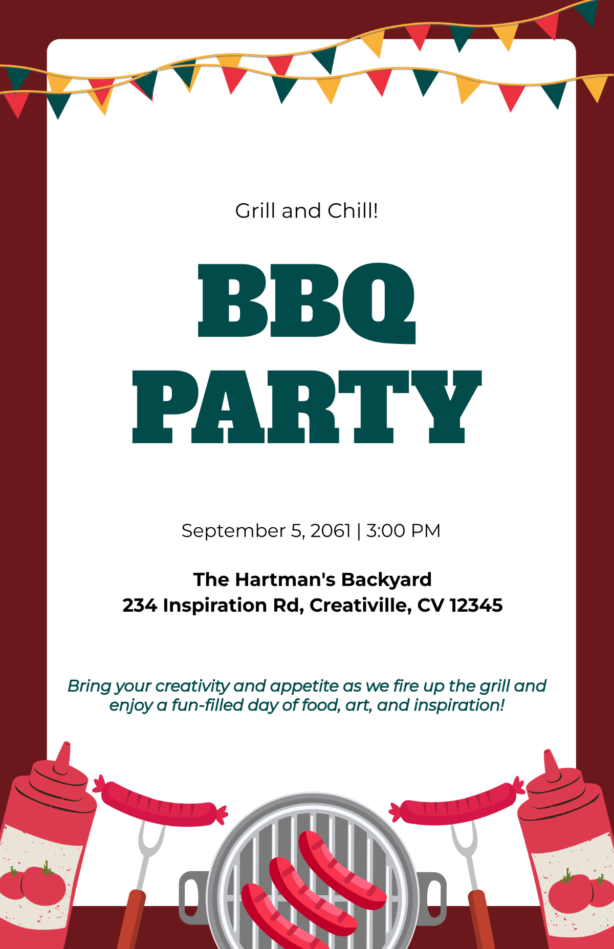 Free Creative BBQ Invitation Poster Template