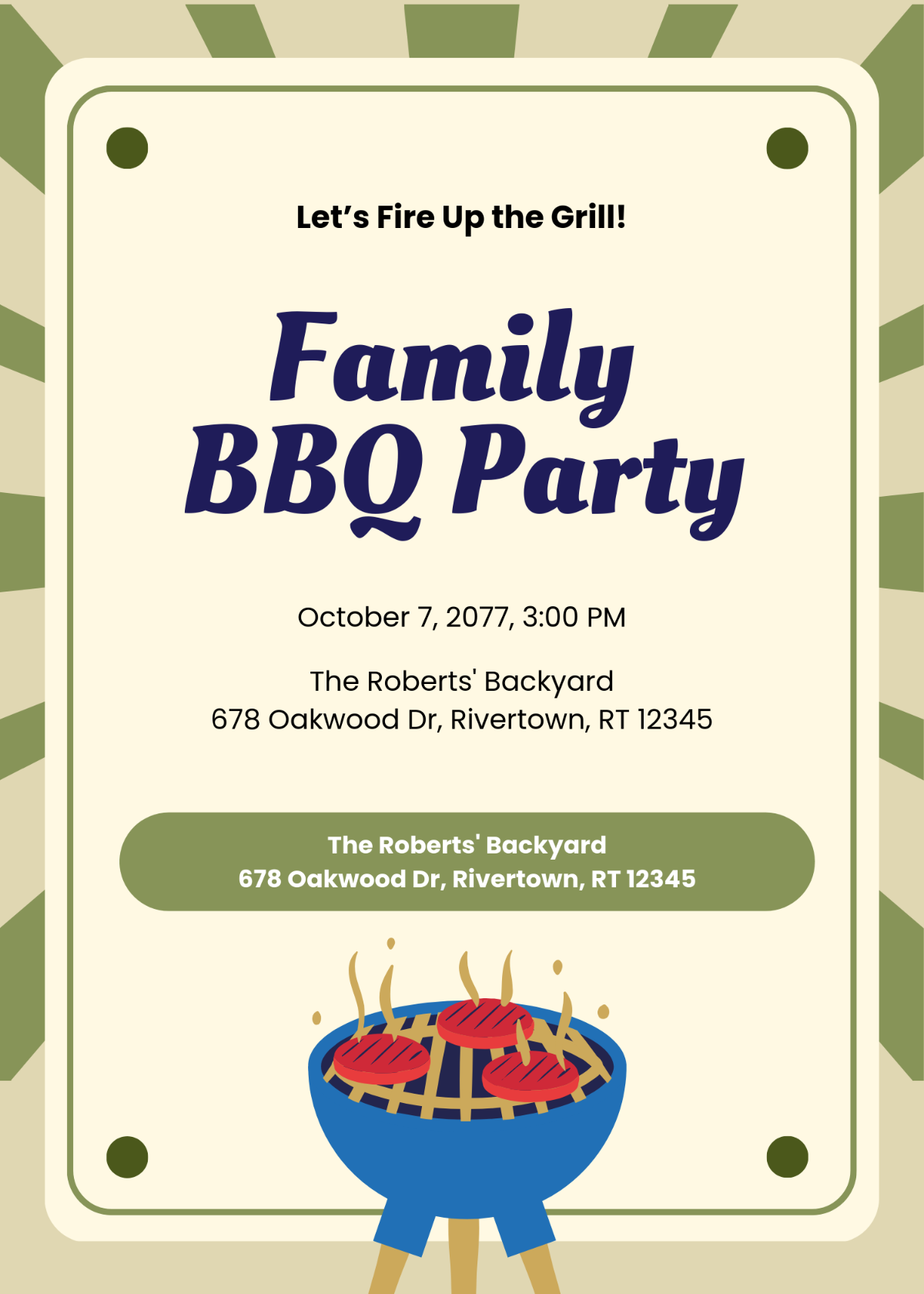 Free Family BBQ Invitation Template