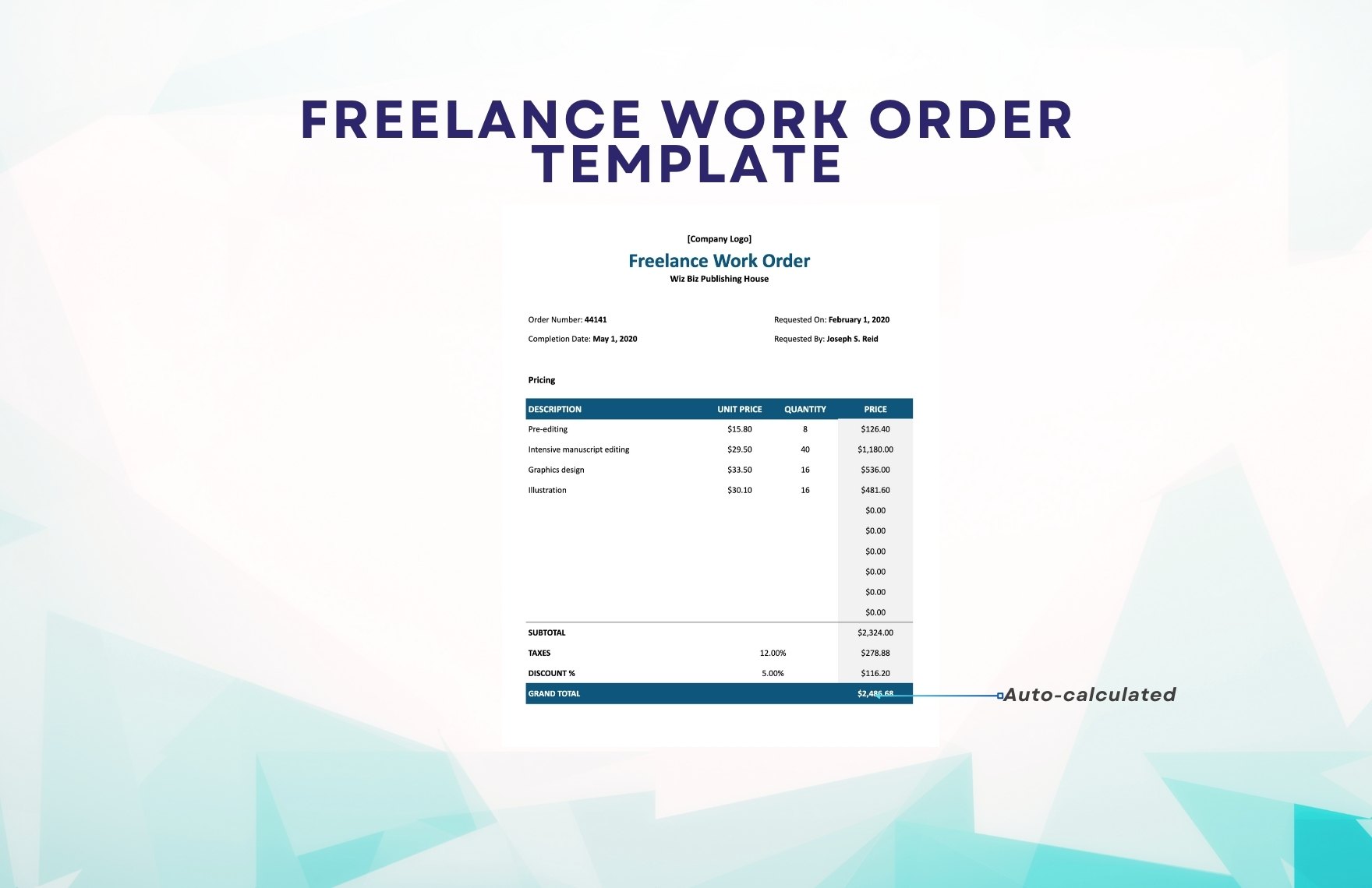 Freelance Work Order Template