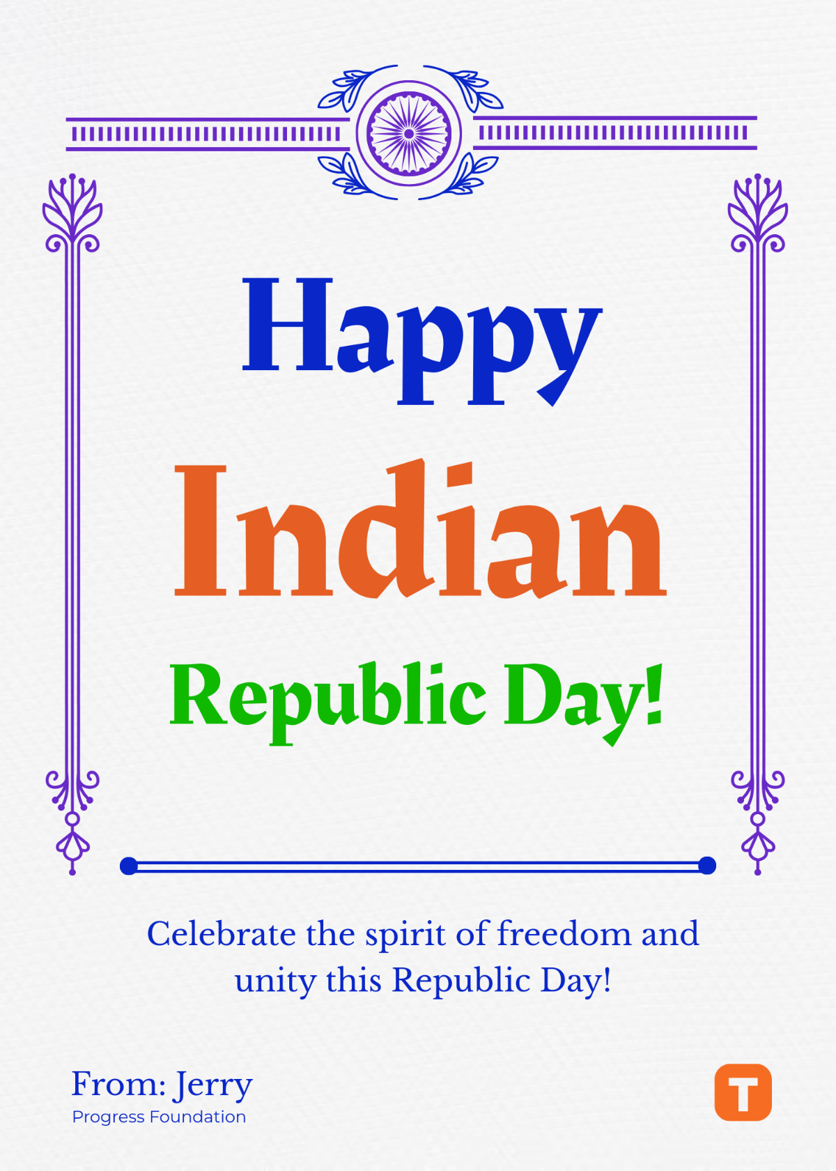 Free Happy Indian Republic Day Template