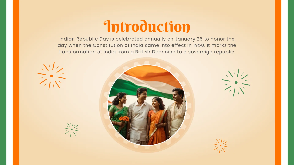Free Indian Republic Day Presentation Template to Edit Online