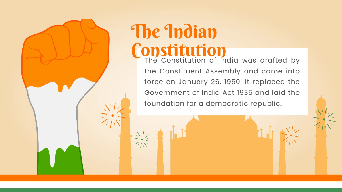 Free Indian Republic Day Presentation Template to Edit Online