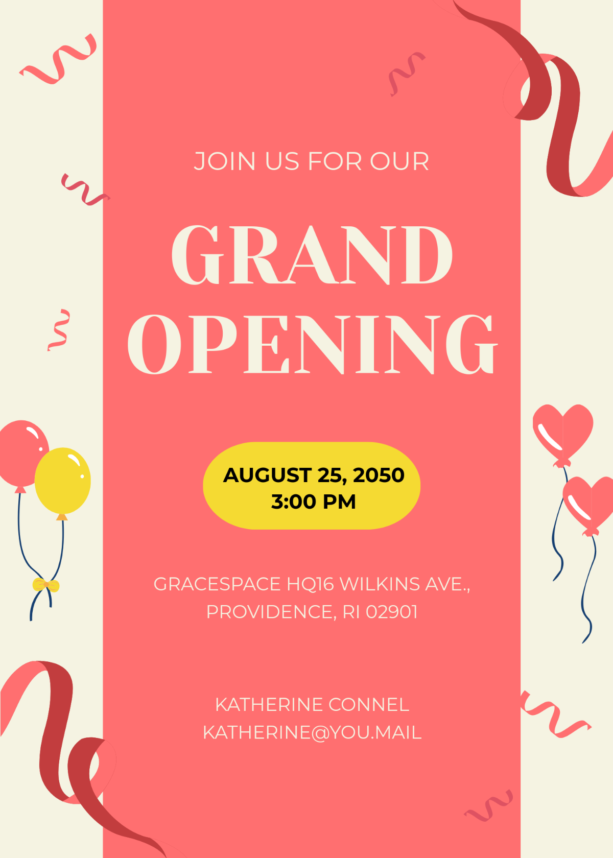 Free Modern Grand Opening Invitation Template