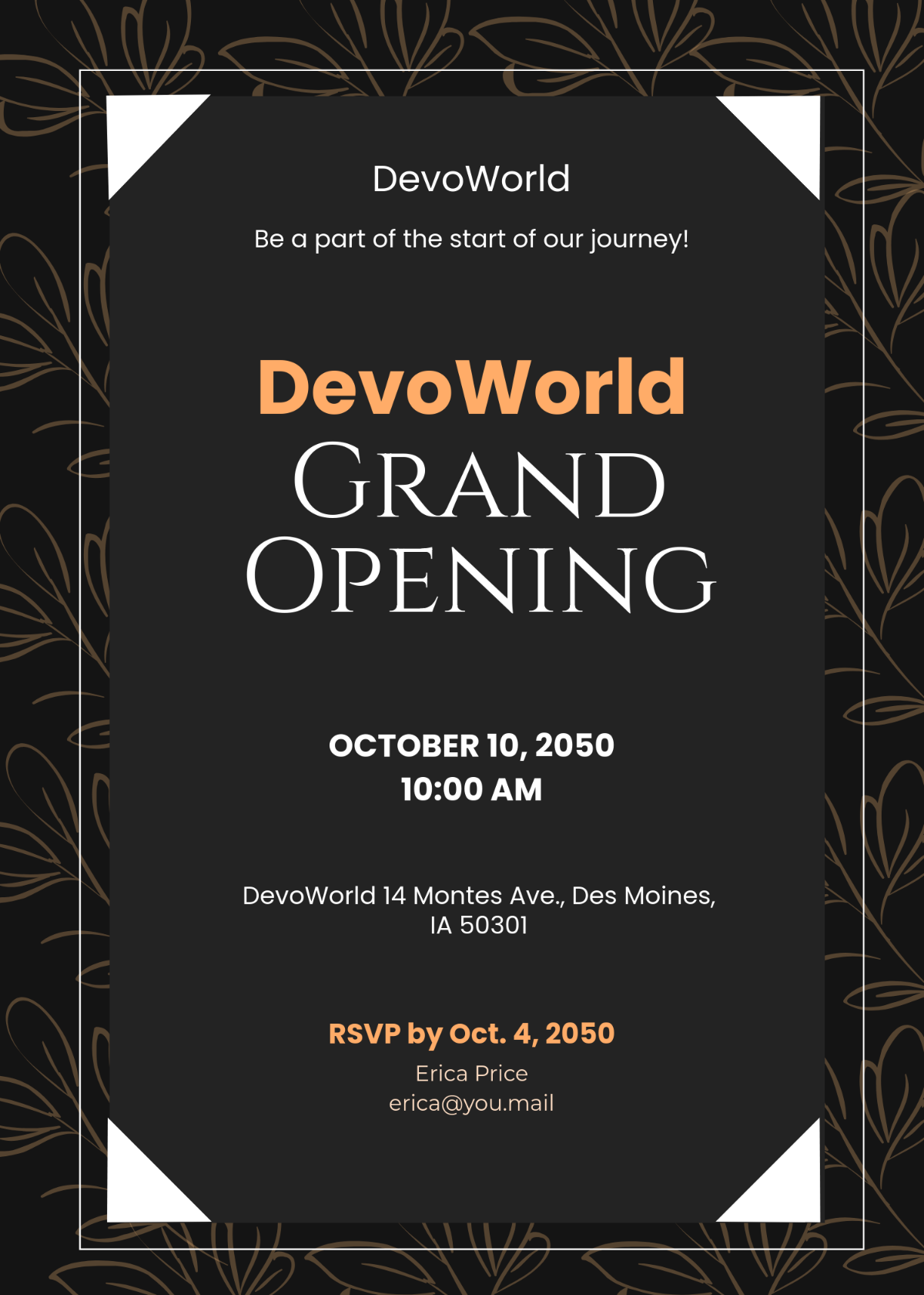 Free Formal Business Grand Opening Invitation Template