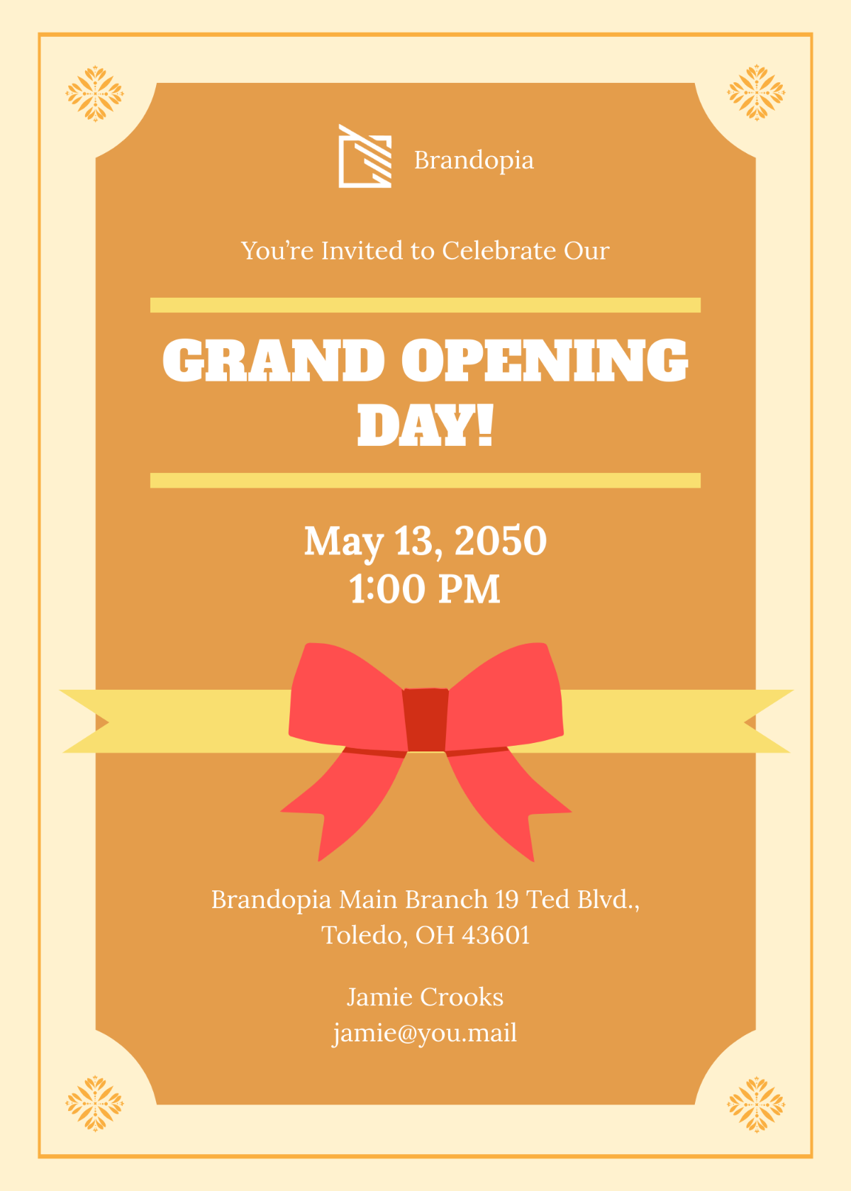 Free Retro Grand Opening Invitation Template