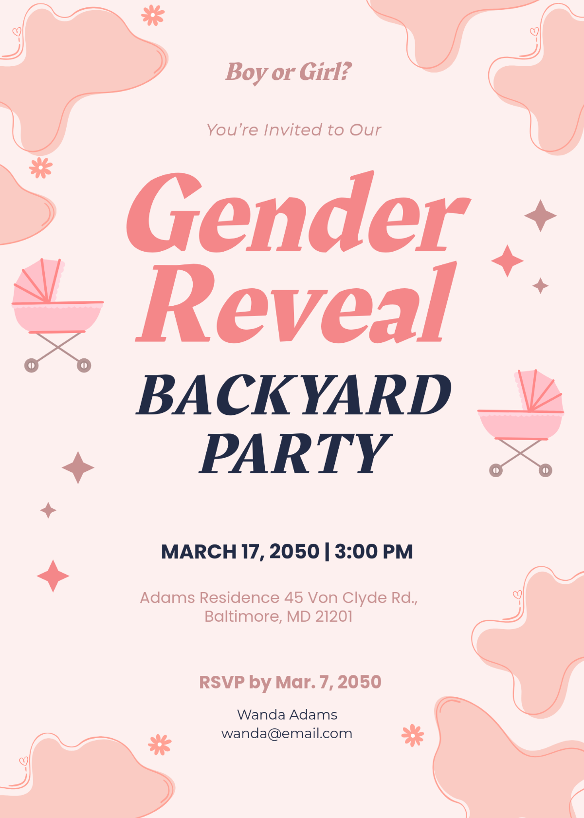 Free Aesthetic Gender Reveal Invitation Template