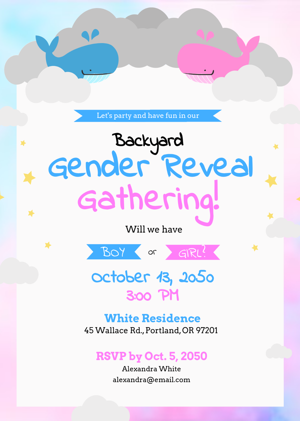 Free Modern Gender Reveal Invitation Template