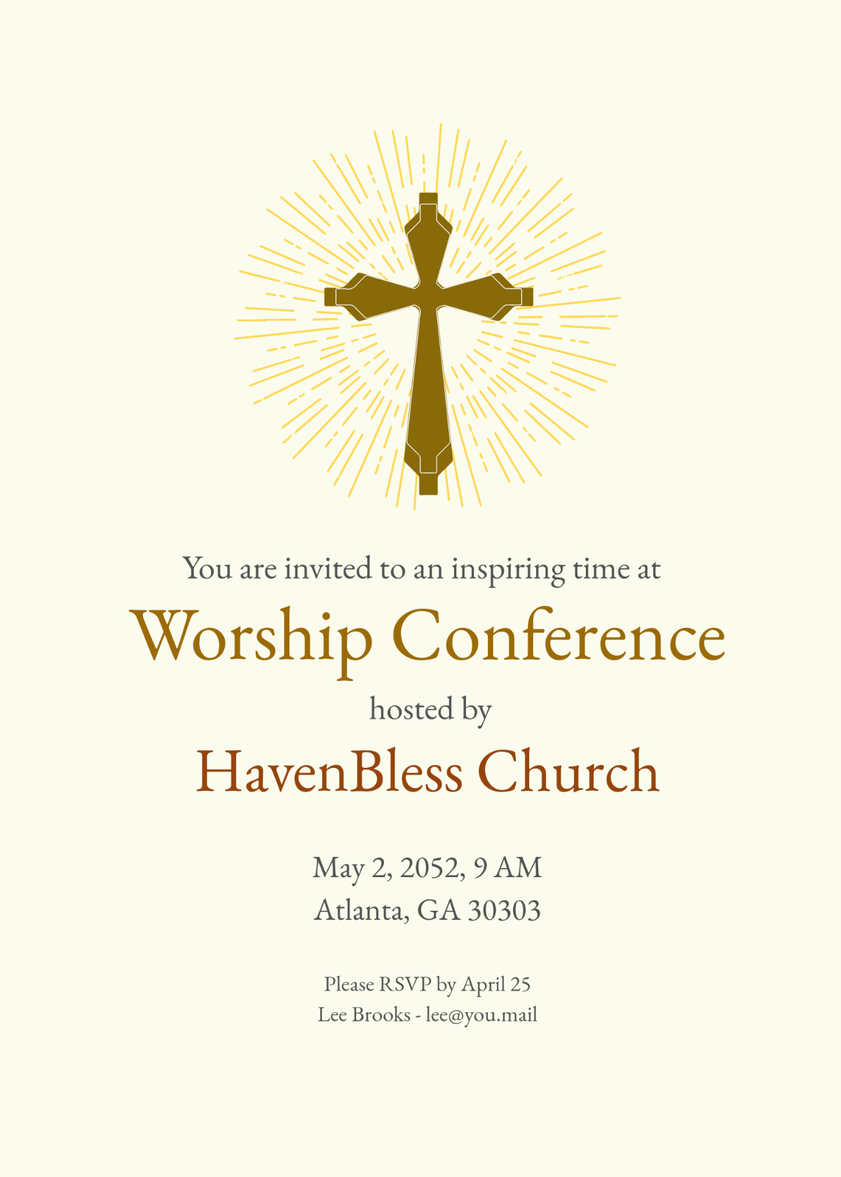 Free Professional Church Invitation Template