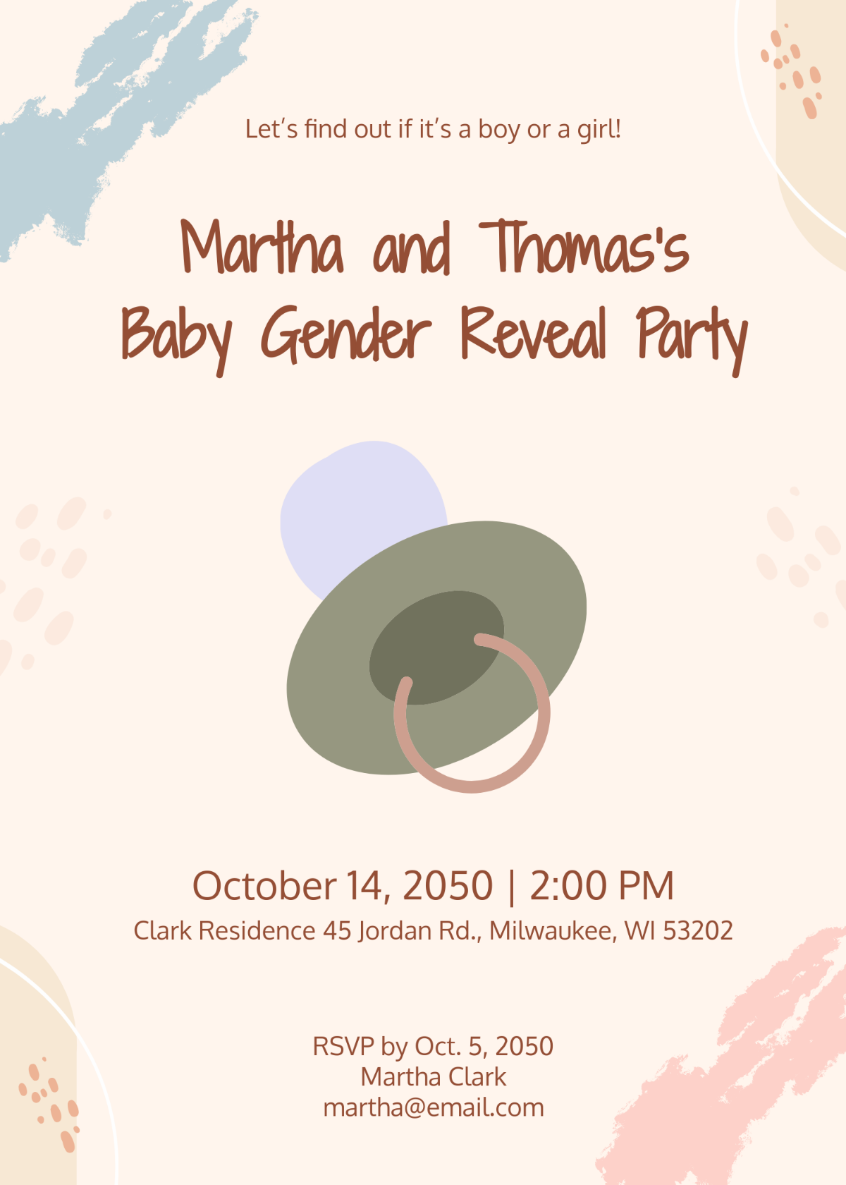 Free Editable Gender Reveal Invitation Template