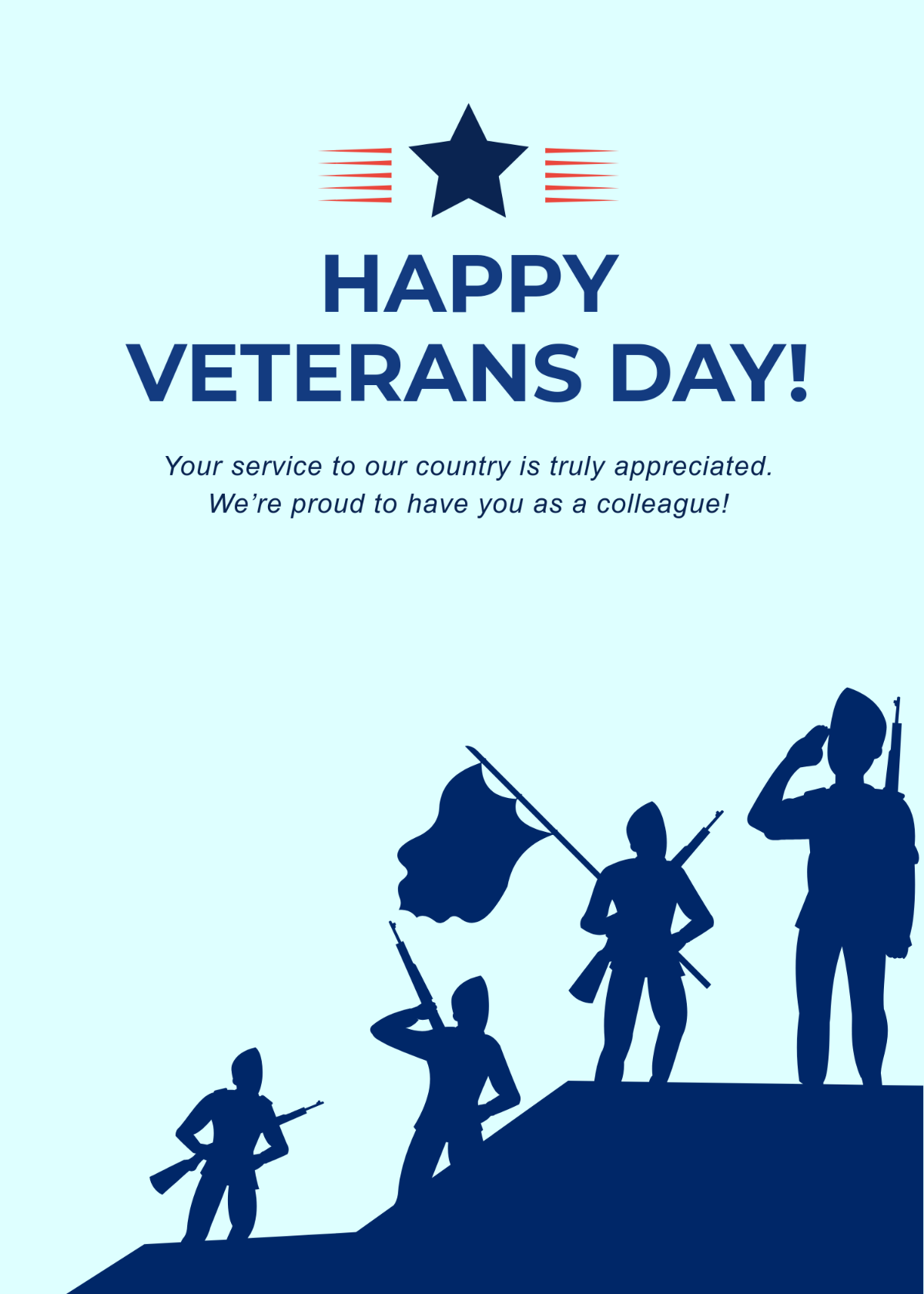 Free Veterans Day Wishes to Co-workers Sample Template