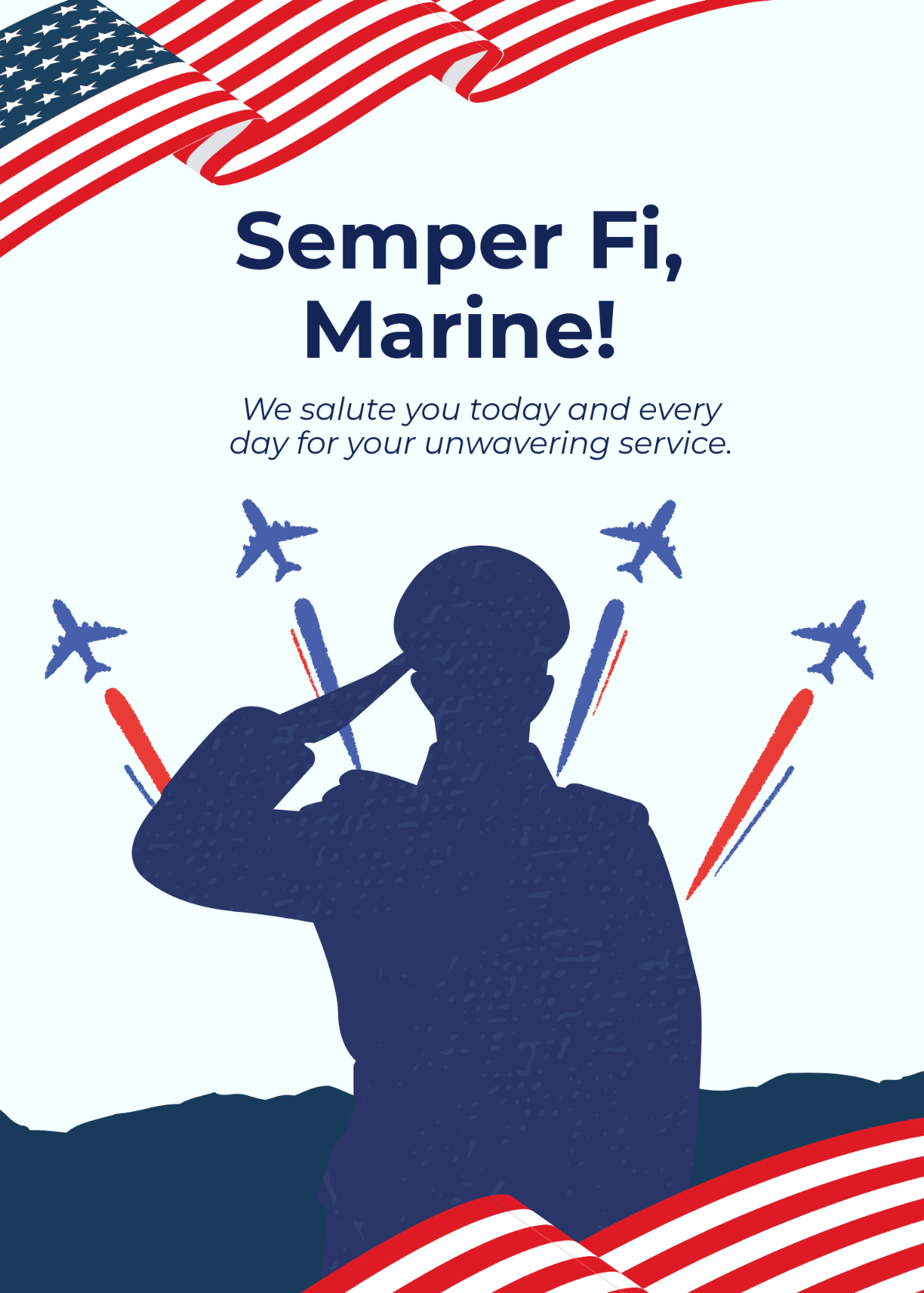 Free Marine Veterans Day Wishes Template